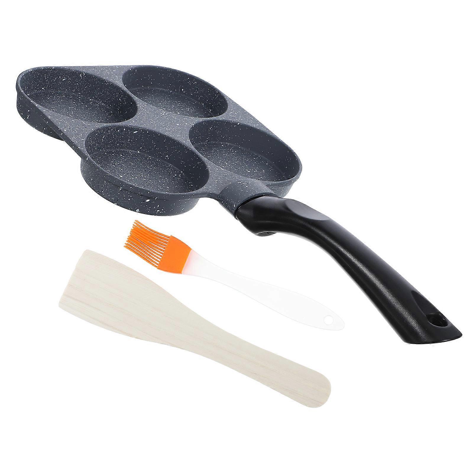 Non-Stick 3Pcs Egg Frying Pan For Home Cooking And Breakfast Preparation Assorted Color With Multi-Holes Design