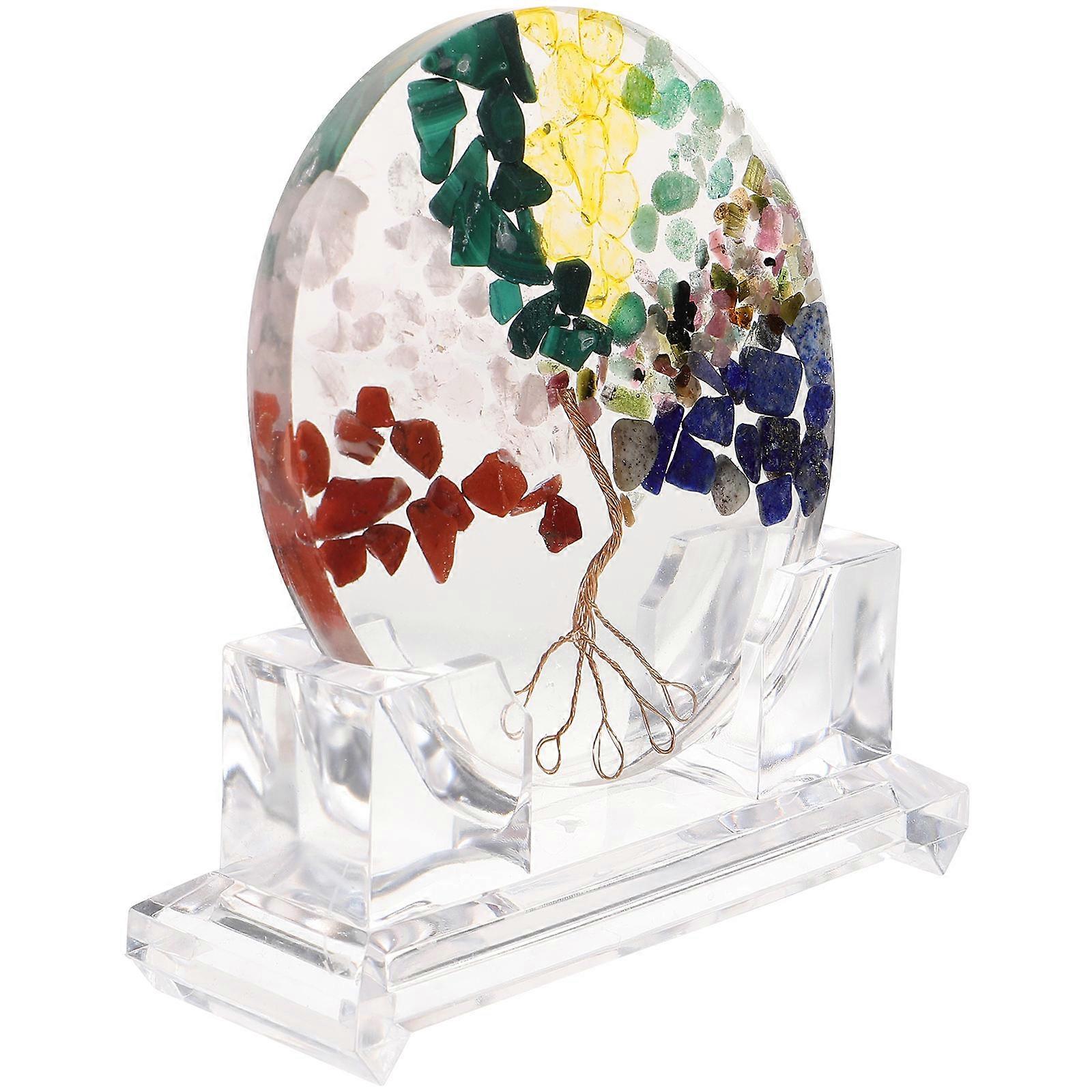 Epoxy Resin Crystal Tree Ornament for Desktop Table Decor 3Pcs Set