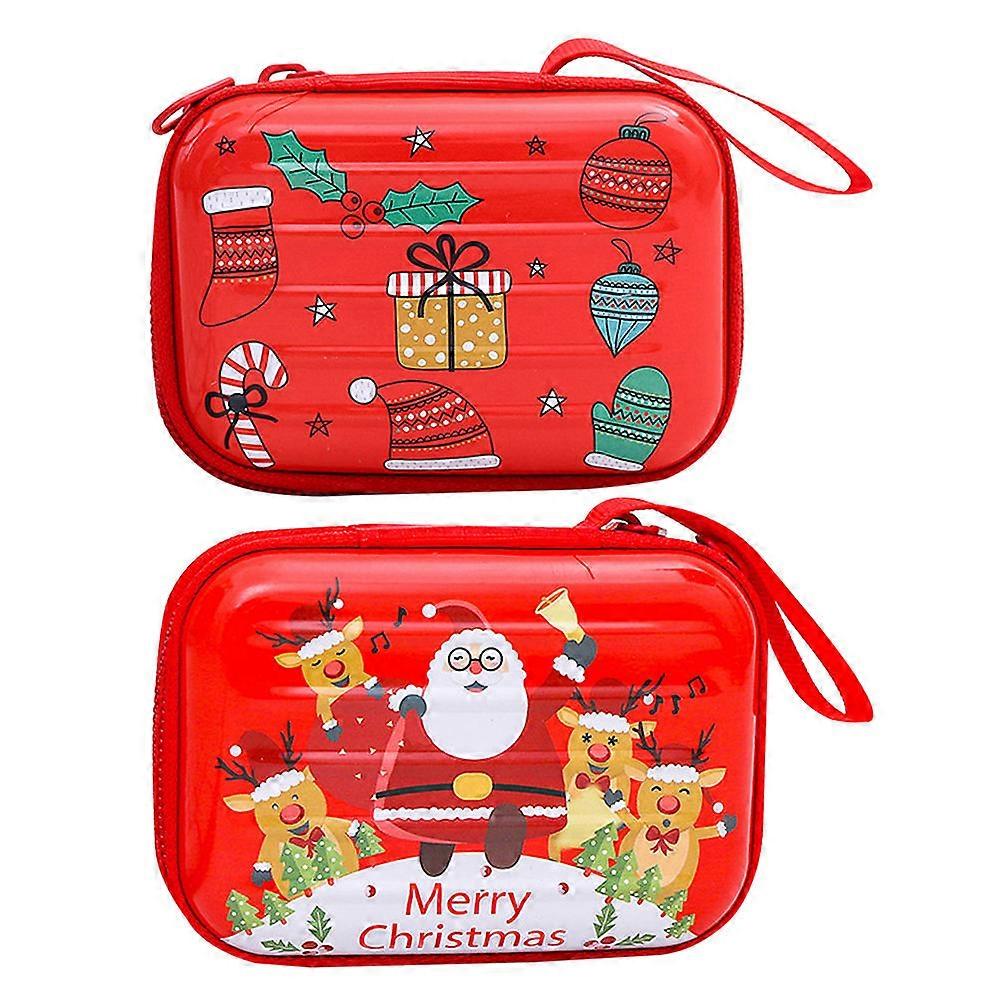 Girls Red Tinplate Coin Bag for Storage Coins 4Pcs with Zipper