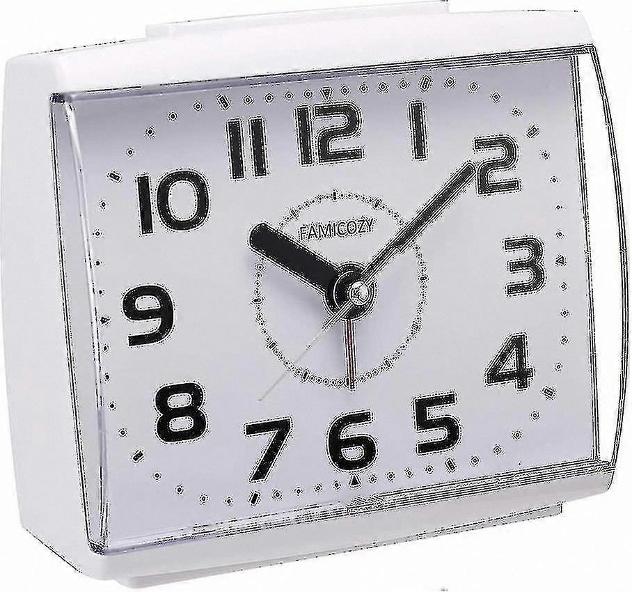 Large Number Alarm Clock with Snooze, Backlight, and Crescendo Alert, Quiet Non-Ticking Battery Operated White Clock for Seniors