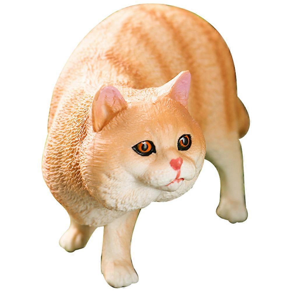 Simulation Cat Figurine Short-Haired Cat Decoration for Desktop 5Pcs