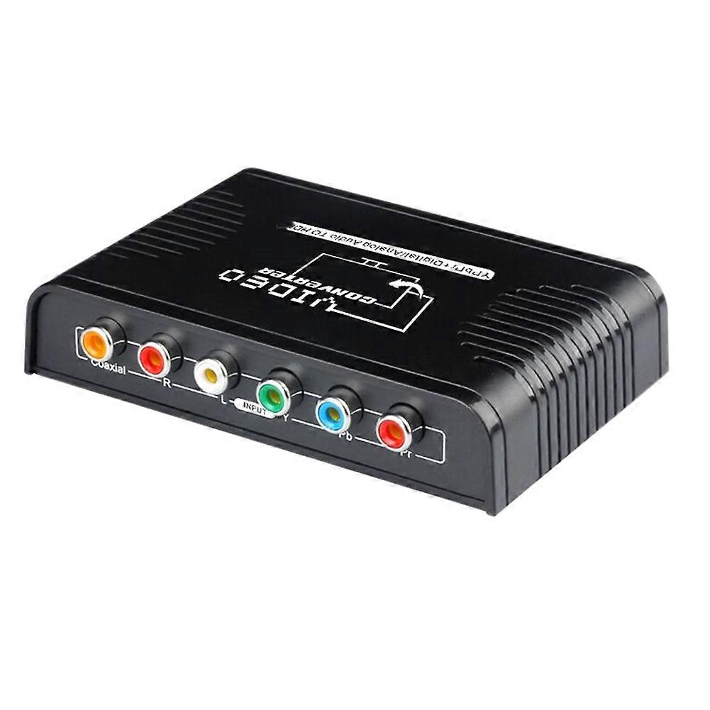 Component Ypbpr to HDMI-Compatible Converter 5-RCA Component to HD Cable Converter Adapter with Audio for Wii-DVD TV