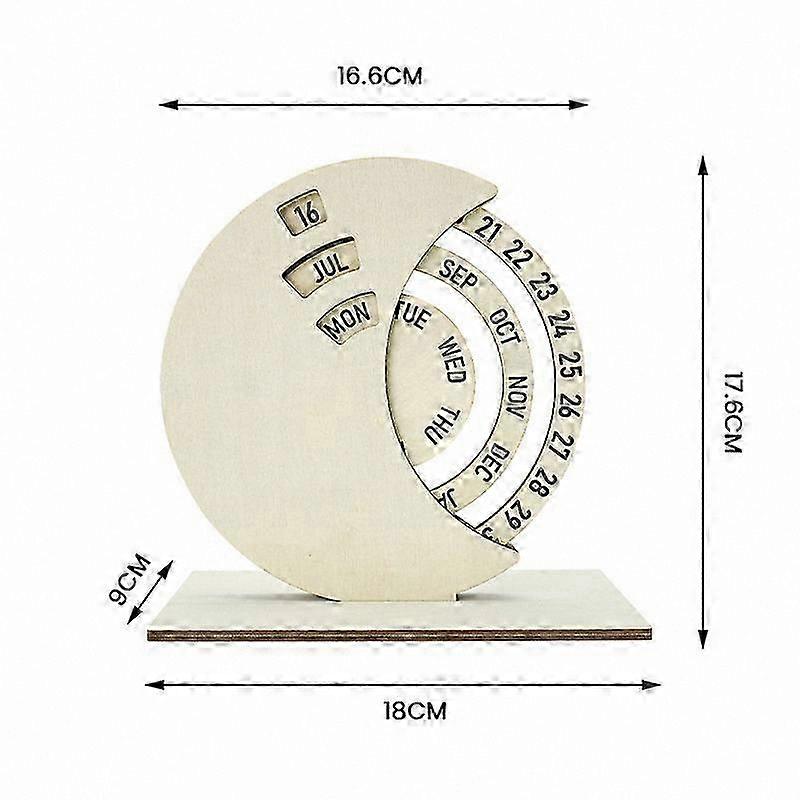 Rotating Wooden Ornaments for Home Decor Perpetual Calendar with Circular Design 1