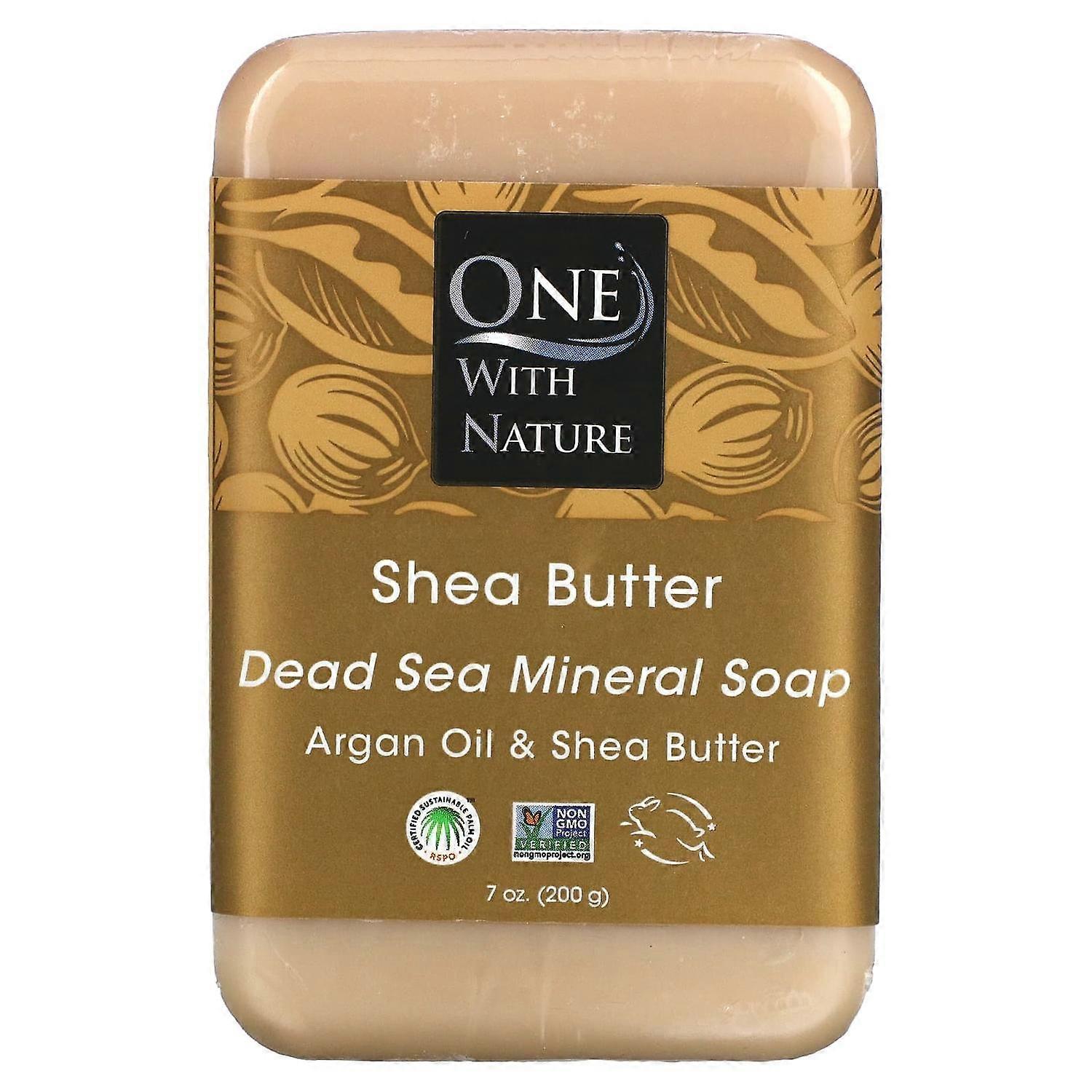 One with Nature, Dead Sea Mineral Soap Bar, Shea Butter, 7 oz (200 g)