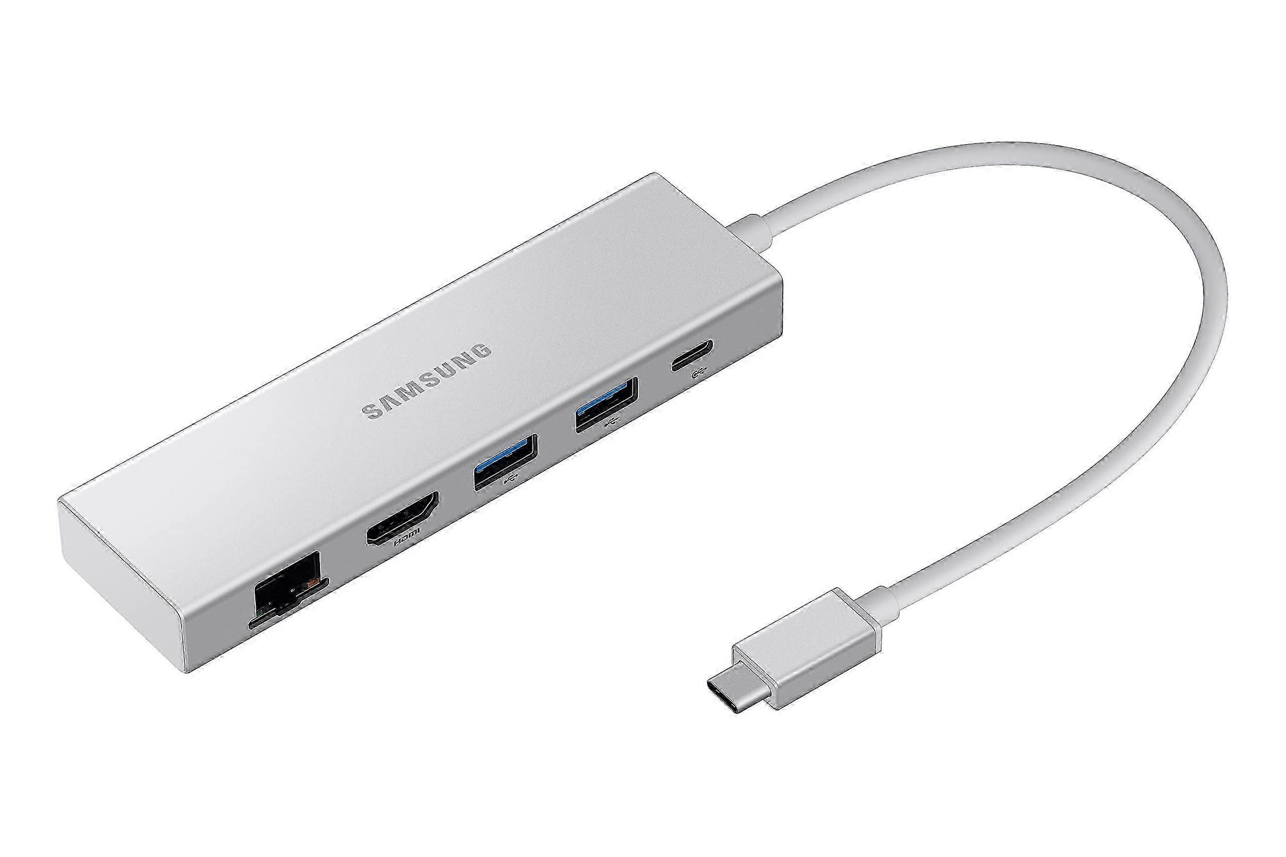 Multiport Adapter - USB C Hub with HDMI FHD, RJ45 Ethernet Port, Silver Color, Compatible with Laptops and Tablets