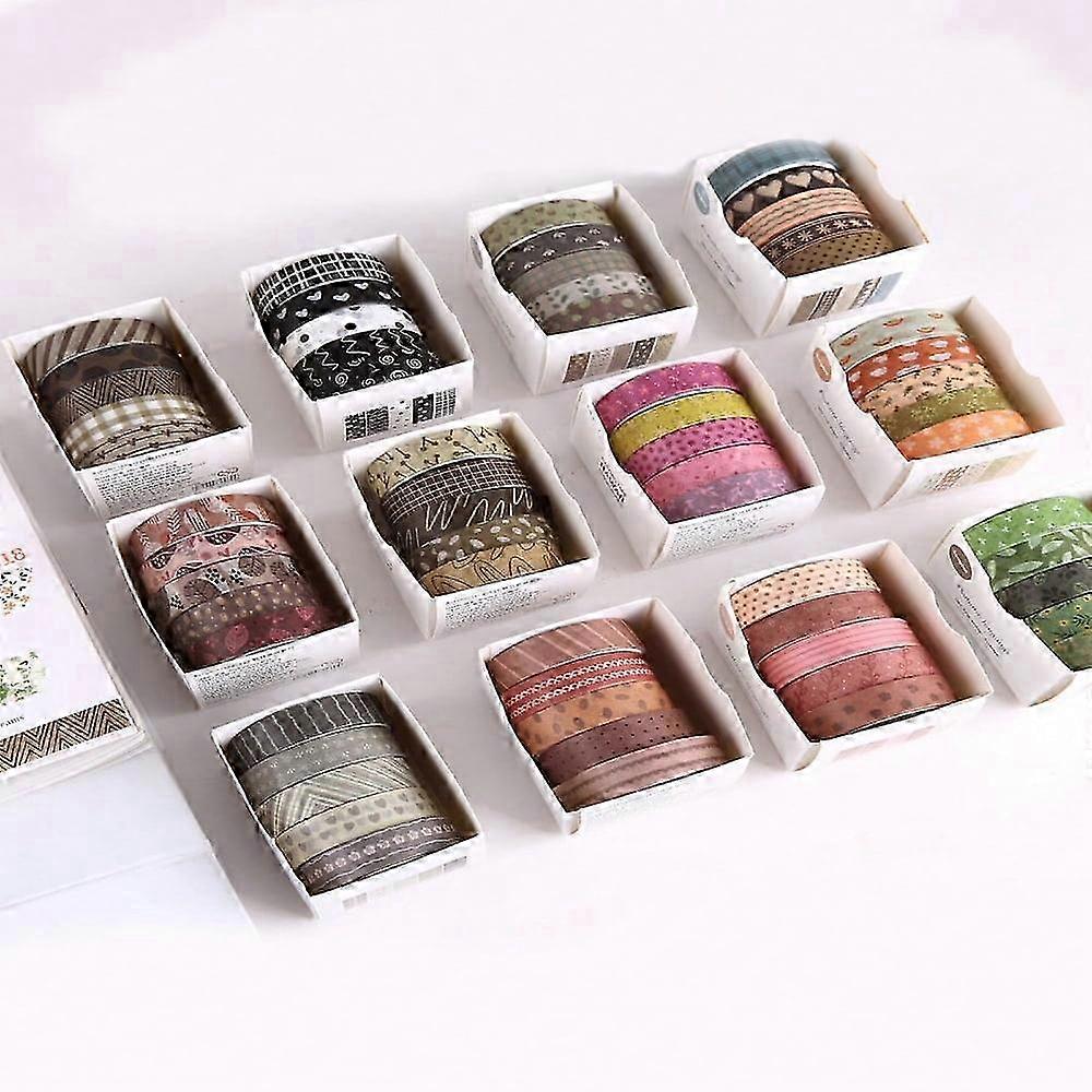 LOVEVER 5rolls/Box Autumn Thoughts Washi Tape Mori Retro Basic Models Washi Tape A Variety Of Random Decorative Handbook Tape Stationery Must-Haves. 2