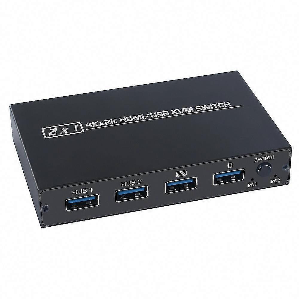 HDMI USB KVM Switch 2-in-1 for 2 Hosts, Support 4K 2K HD by AIMOS AMKVM 201CL