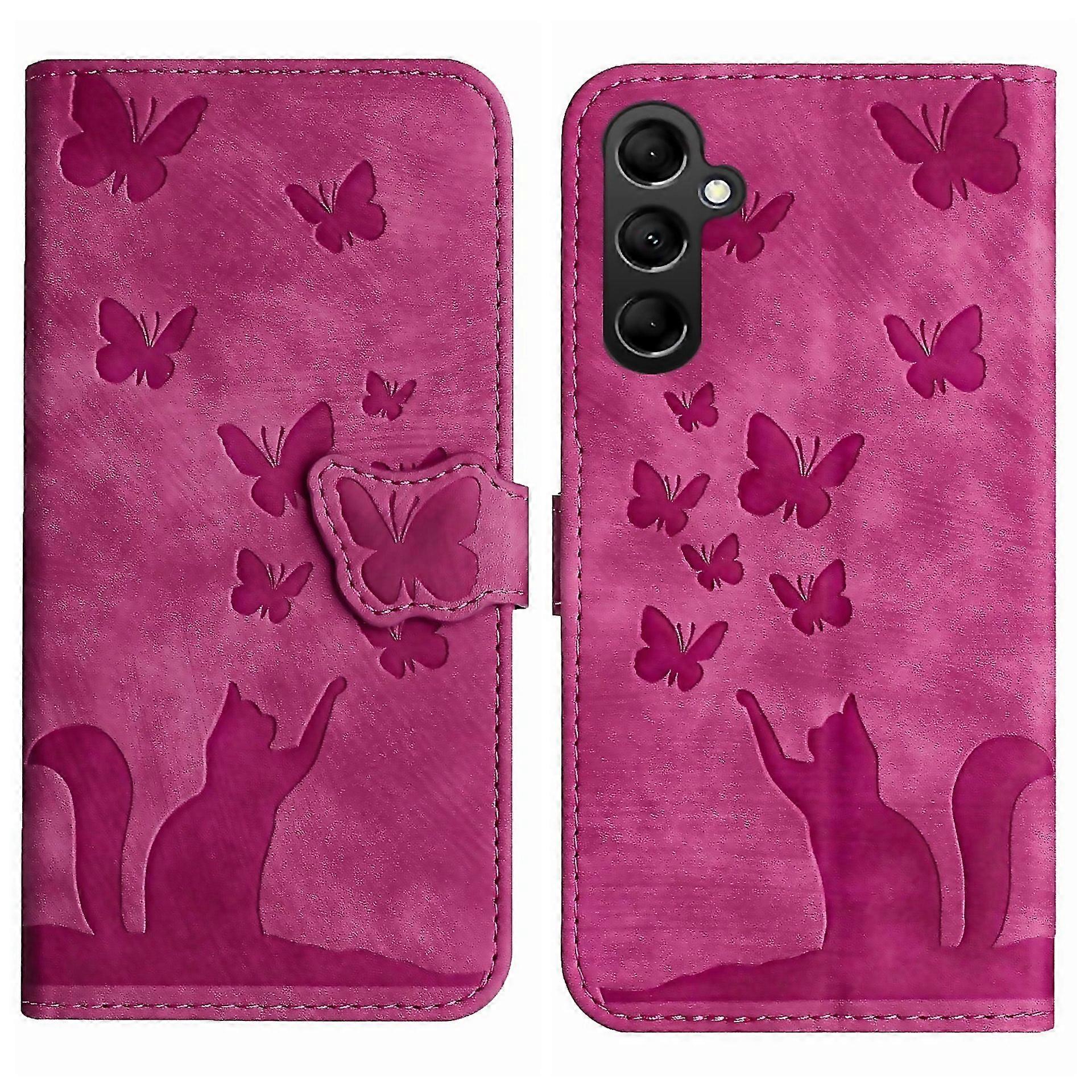 For Butterfly Cat Embossing Flip Leather Phone Crafted With Attention To Detail