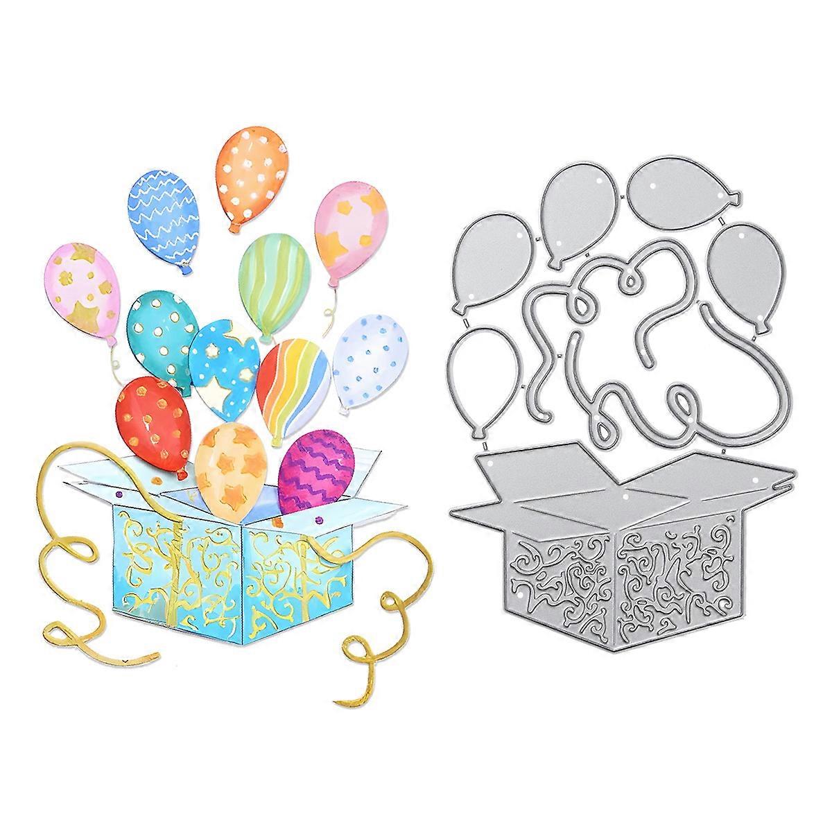 1PC Balloon Gift Box Metal Cutting Dies Die-cut Crafts Stencil Tool for DlY Handmade Scrapbook Cards