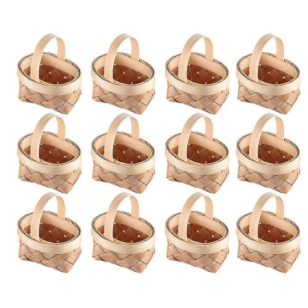 12pcs Mini Baskets Small Woven Holiday Candy Wedding Candy Gift Baskets