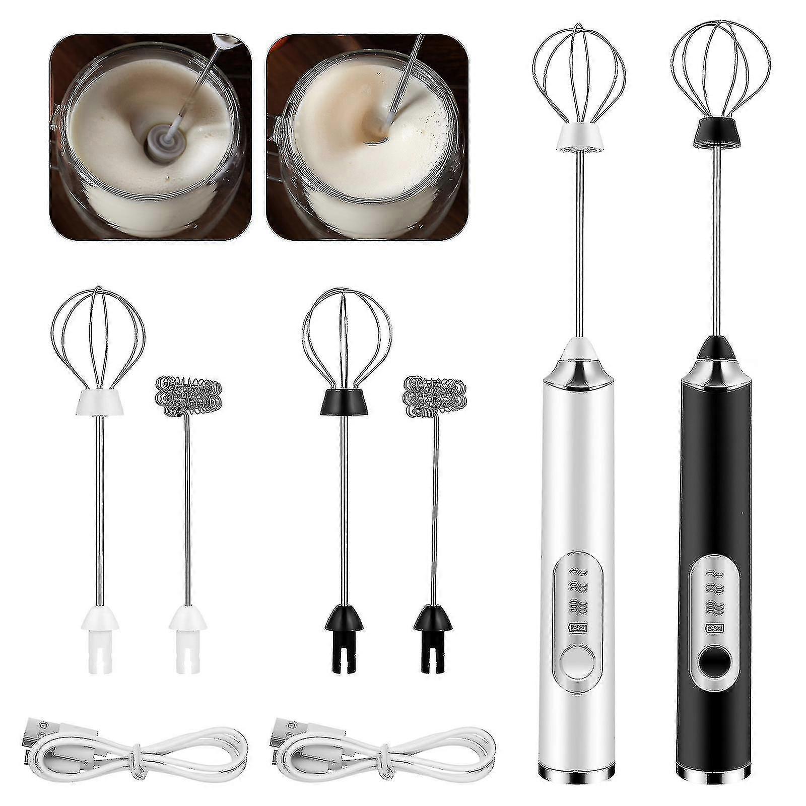 Electric Milk Frother Handheld Whisk Rechargeable Foam Maker 3-speed Automatic Egg Beater Coffee Matcha Mixer The Best One