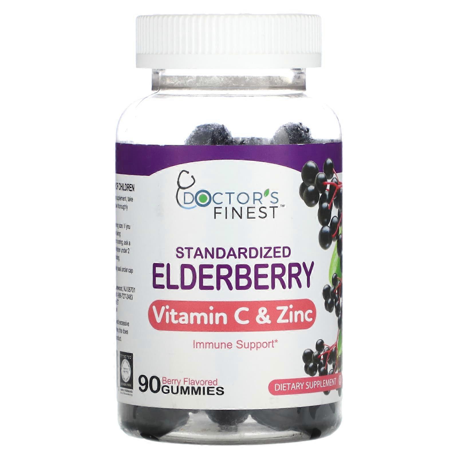 Standardized Elderberry, Vitamin C & Zinc, Berry, 90 Gummies