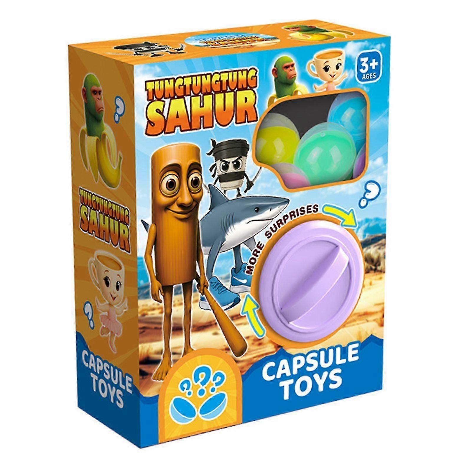 6-Pack Brainrot Italian Gashapon Toys, Fun Mystery Egg Blind Box Collectible Gifts for Kids