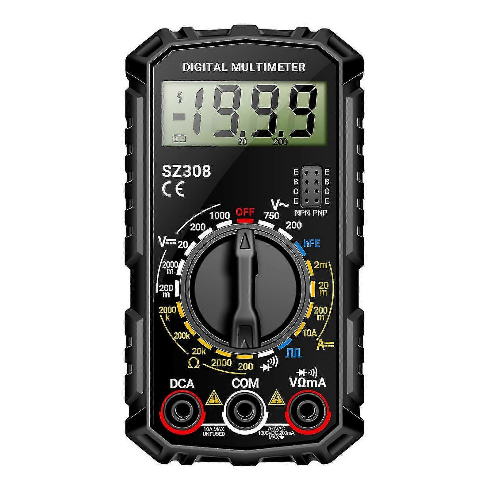 Portable Digital Multimeter With Buzzer Anti Burning Voltage Detect Tester Home Testing Instruments