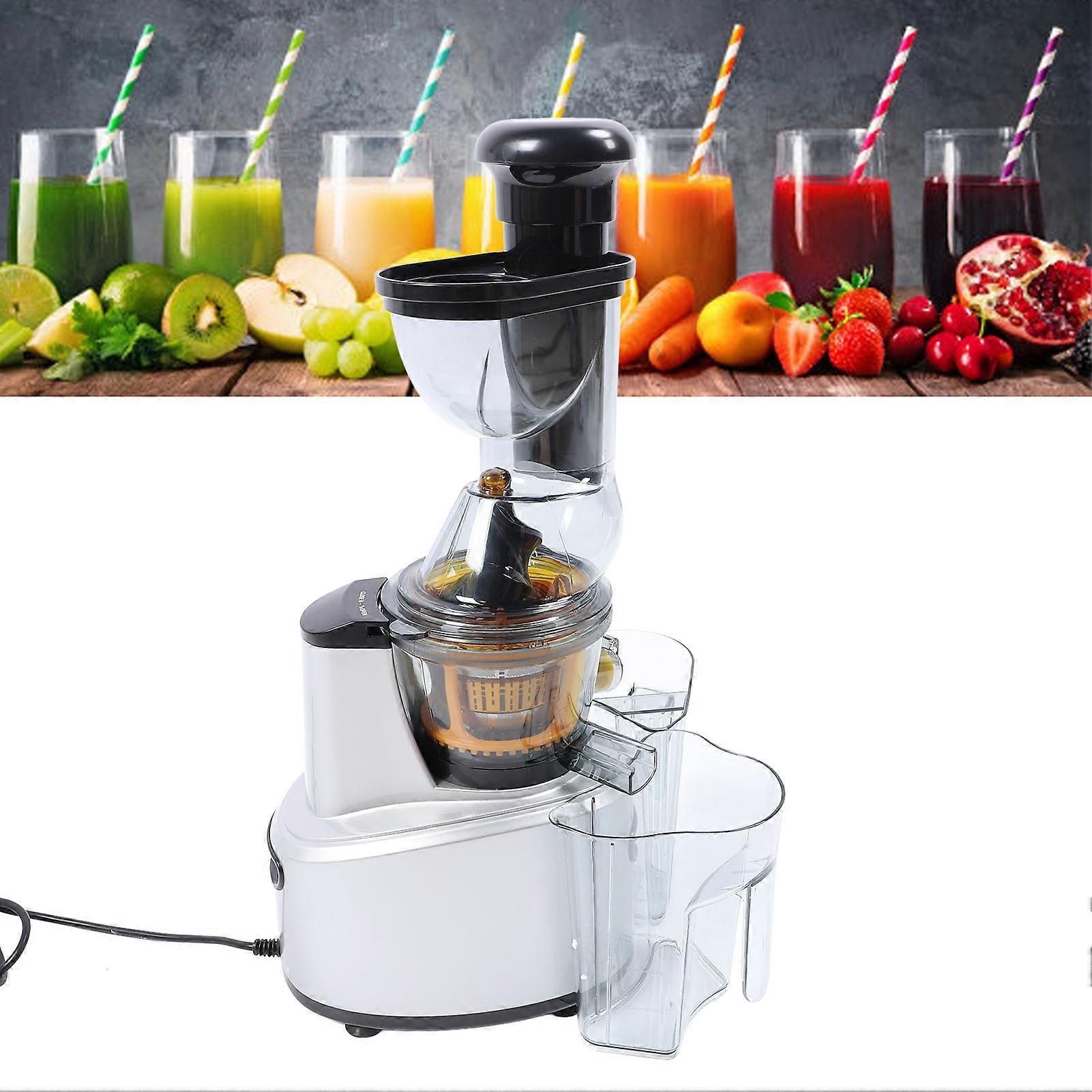 500W Slow Juicer Slow Masticating Juicer Machine Cold Press Juicer for Fruits Vegetables Large Feed Chute 96% High Juice Yield Silver 