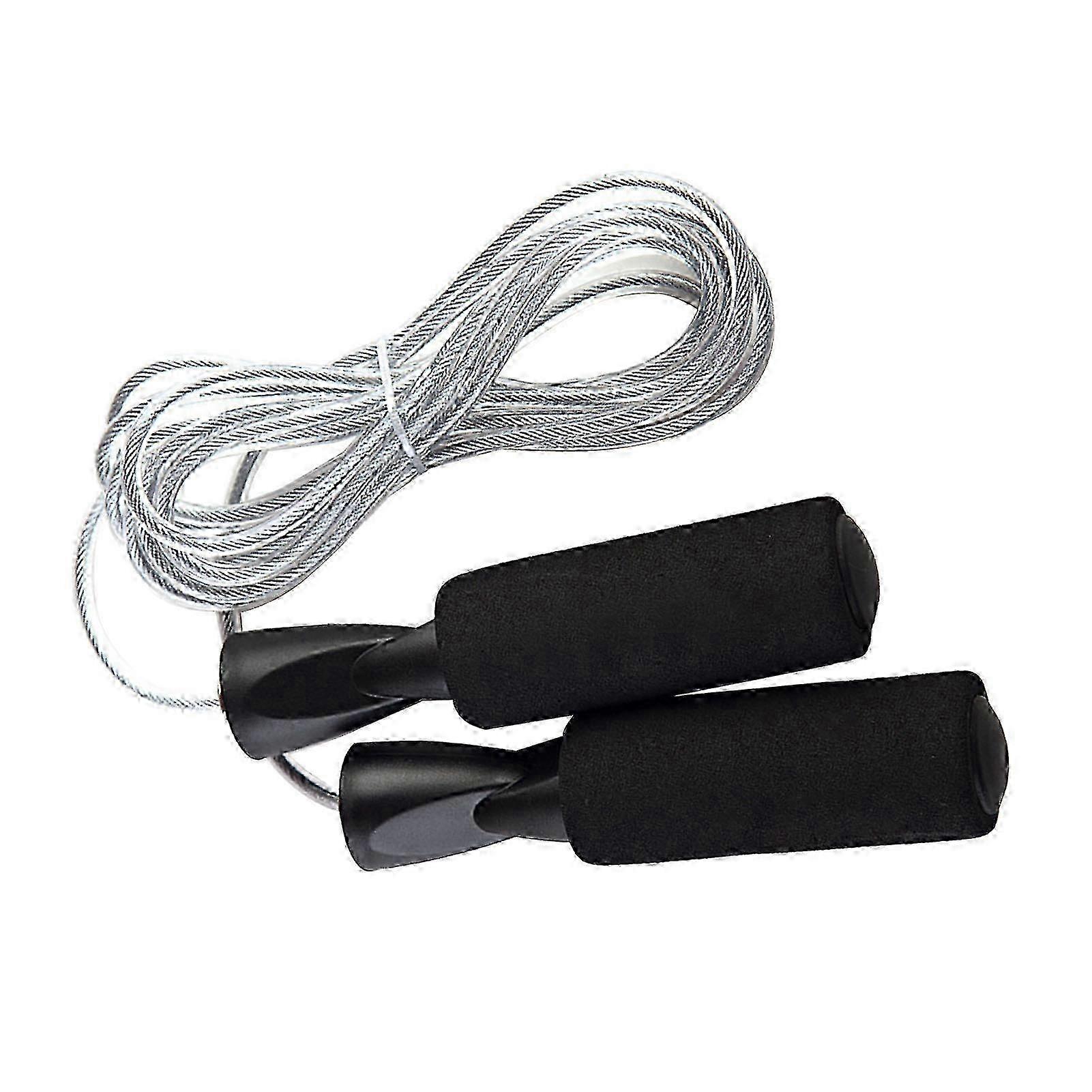 Skipping Rope Length Adjust Foam Handle Prevent Slip Steel Wire Exercise Speed Rope for Outdoor White