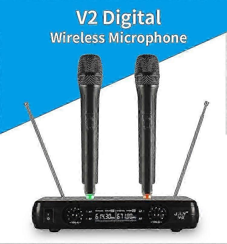 Wireless Microphone LCD Display One Drag Two V Segment KTV Microphone