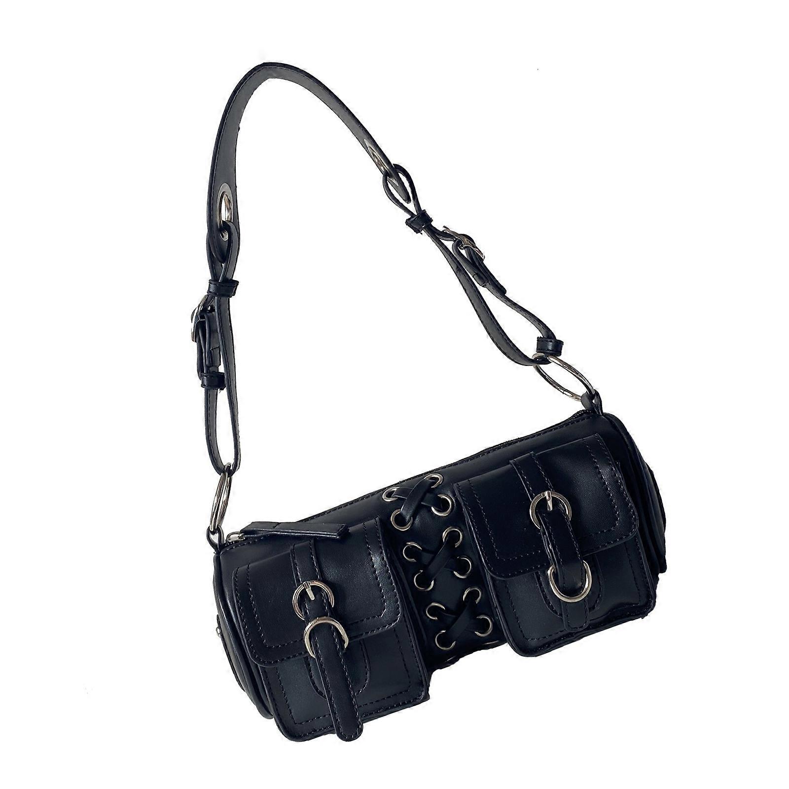 תיק יד בהשראת רטרו עור PU תיק בית השחי אופנתי תיק כתף פרקטי לבית השחי לנסיעות מזדמנים ומסיבות ססגוניות