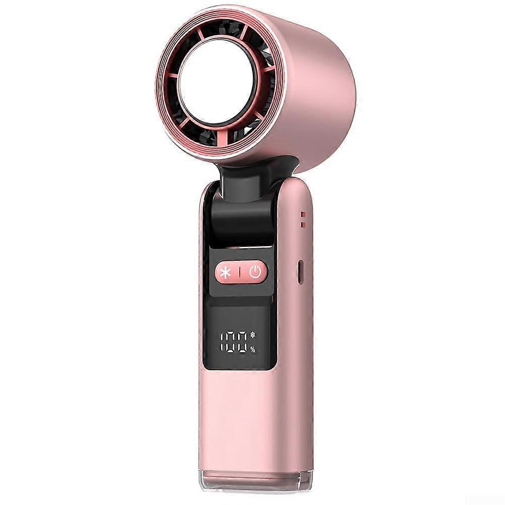 USBPowered Mini Handheld Fan With 100 Speed Settings, Digital Display, Portable Fan For Camping Travel Pink
