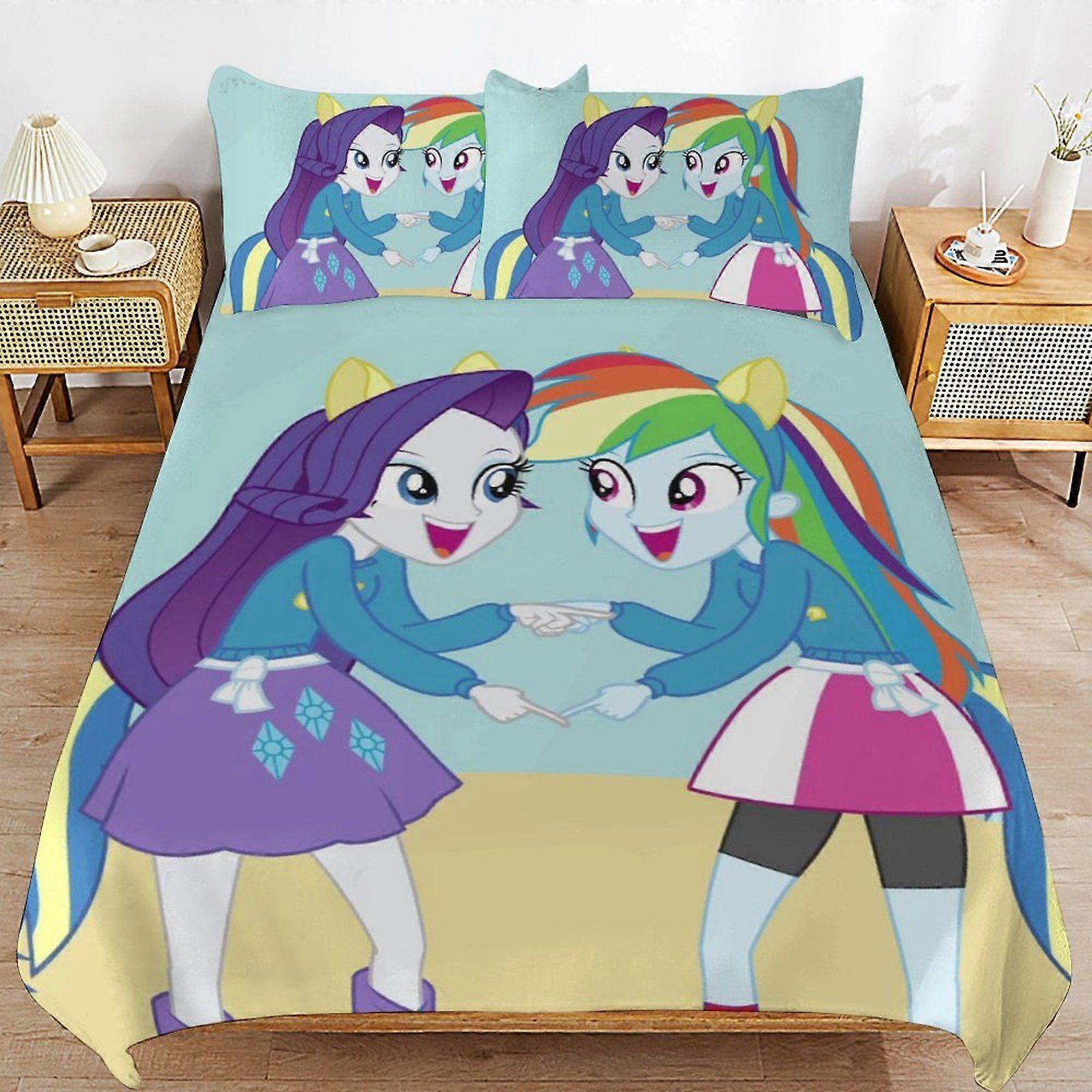E519 My Little PonyFriendship is Magic Hotel Style Sleep Texture Consistent Fabric Secure Fit Closure Duvet Cover Sets Advantage F519