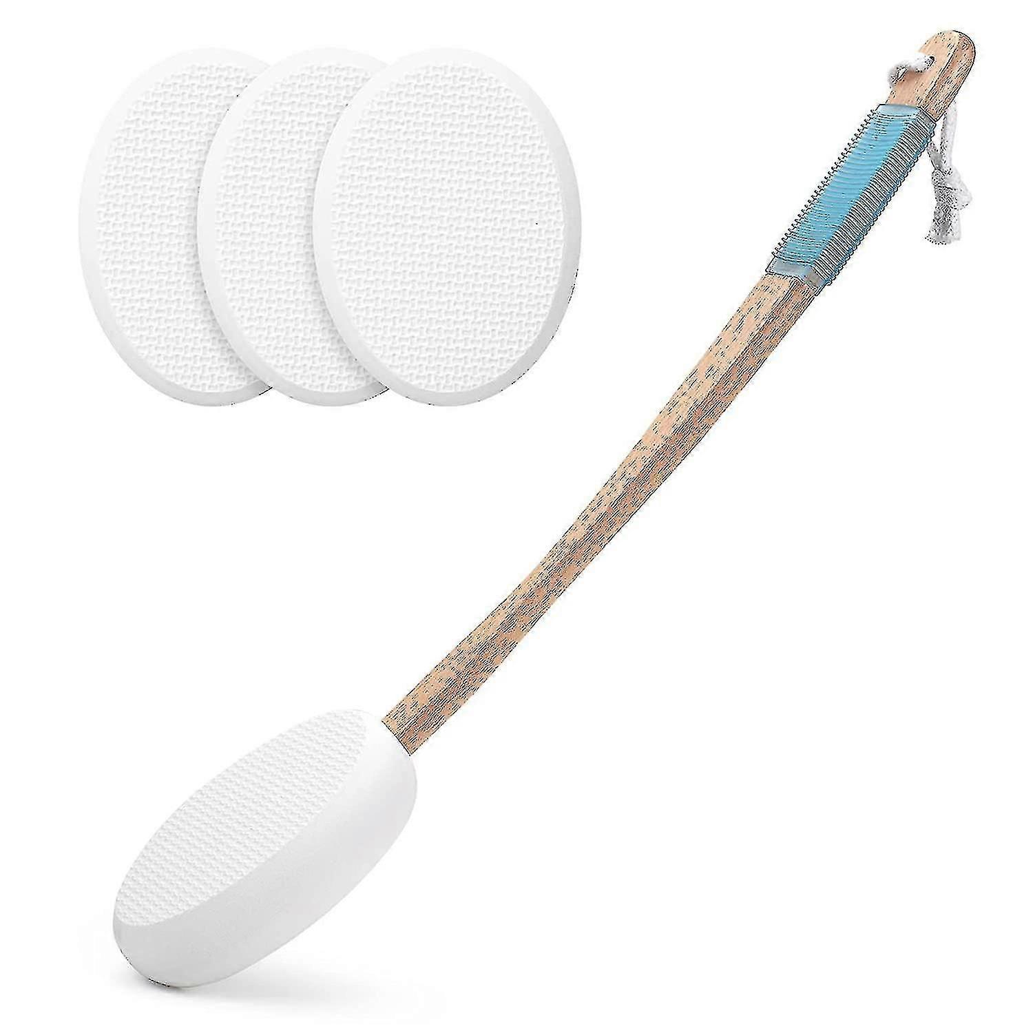 Long Handle Back Lotion Applicator with 4 Replaceable Pads, Moisturizer for Back