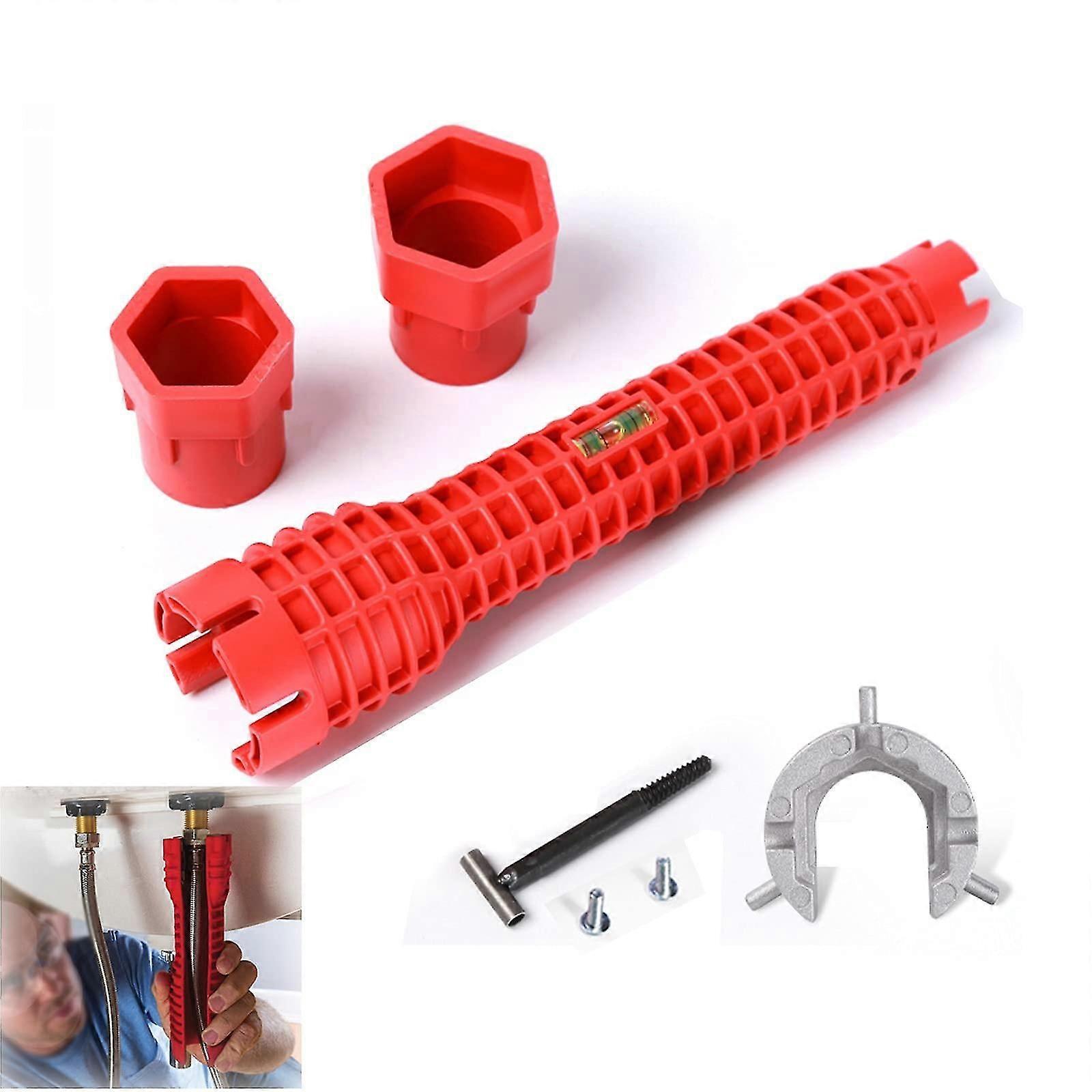 Multifunctional Pipe Wrench(8-in-1), Basin Spanner Faucet Installer Wrench Sink Plumbing Tools Water Pipe Spanner