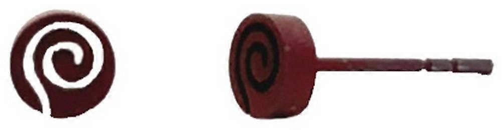 Ti2 Titanium Whirlpool Stud Earrings - Mulberry Burgundy