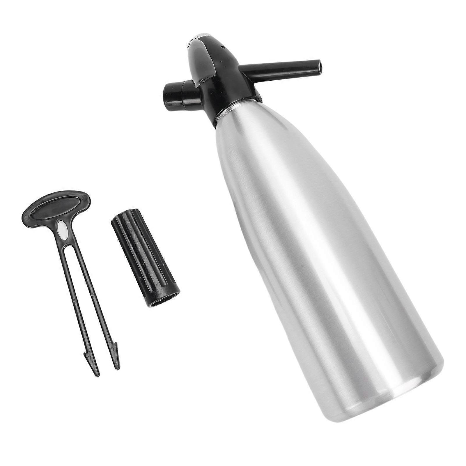 Sparkling Water Maker 1L Soda Siphon Portable Soda Maker for Home Bar Outdoor Use Making Cocktails