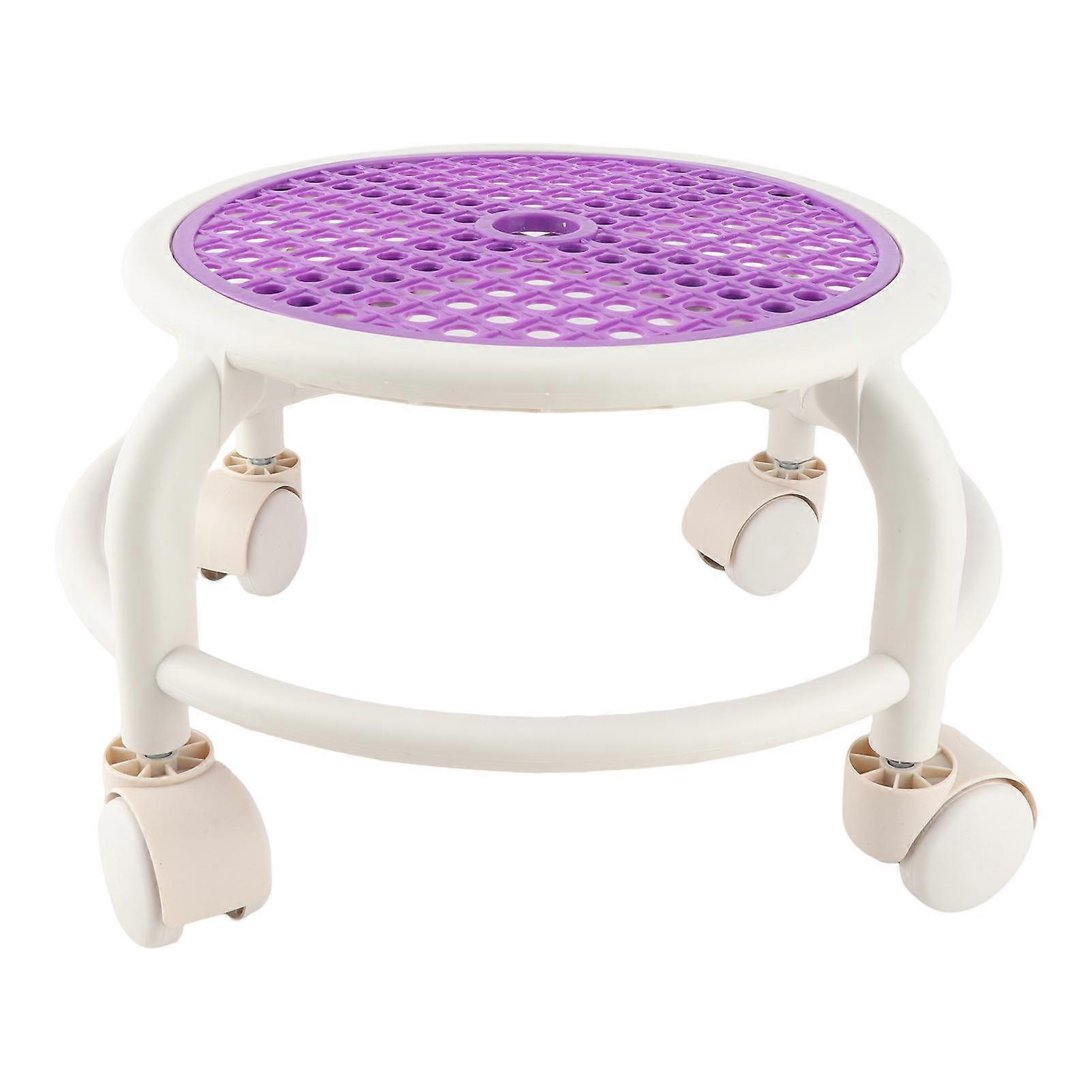 Round Rolling Low Stool Comfortable Universal Wheel Movable Mini Stool High Weight Capacity for