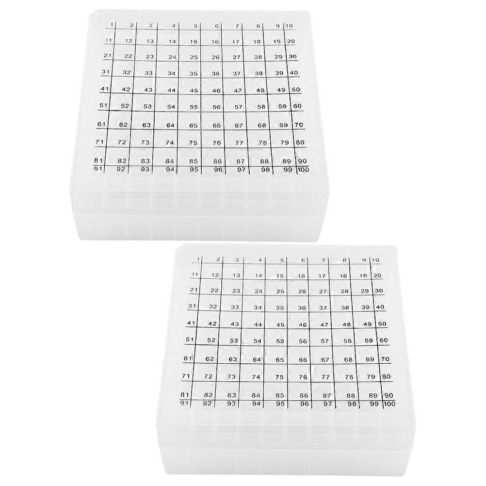Lab Freezer Box with Lid for Sample Storage White Plastic 2Pcs Set