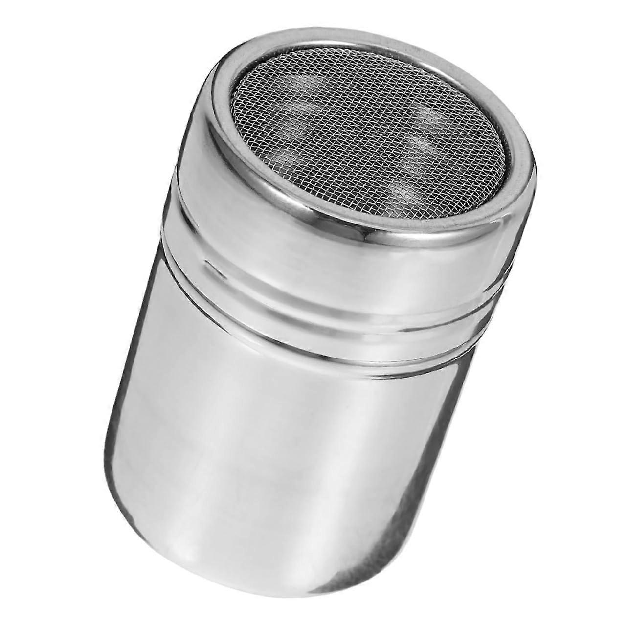 Stainless Steel Sugar Shaker with Fine Mesh Lid for Cocoa Coffee Cinnamon and Icing