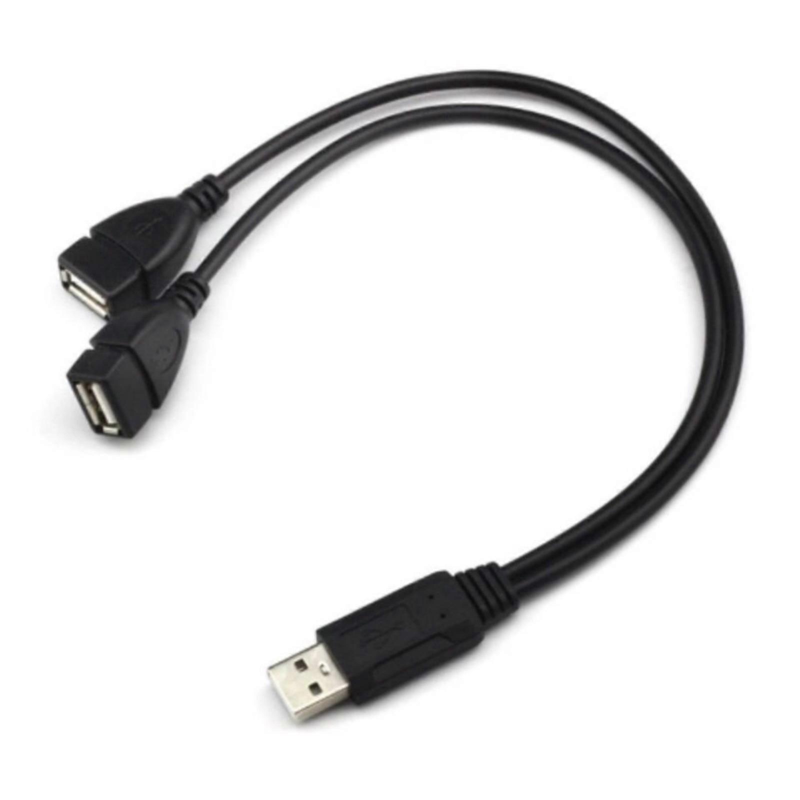 USB 2.0 Adapter Cord Double USB Female Y Splitter Cable for Laptop Tablet Smartphone Support Charging and Data Transfer Multicolor