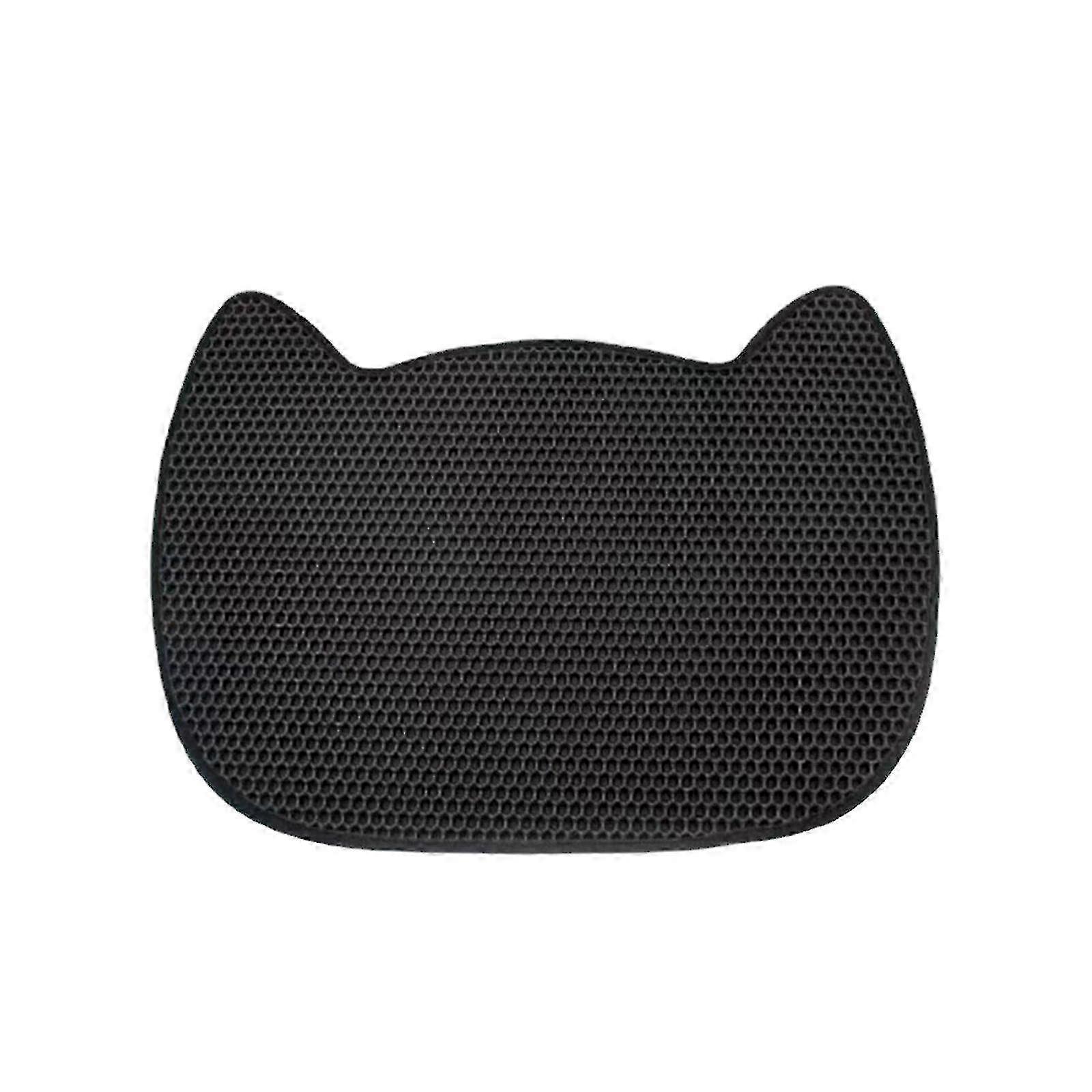 Cat Litter Mat Double Layers Reusable Scratch Resistant Large Cat Litter Pad Orange