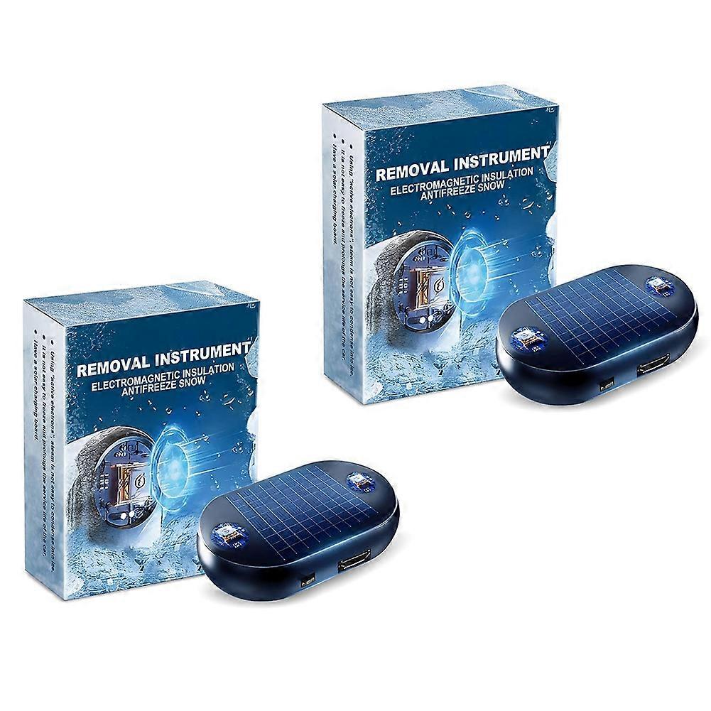 Snöröjning mot is på bilrutor, solcellsdriven/USB-driven vinteravisningsenhet, 2 st.