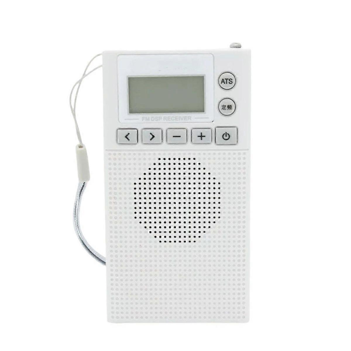 Mini Pocket FM Radio Battery Powered Radios Receiver Built-in Speaker Hign Sensitivity with 3.5mm He