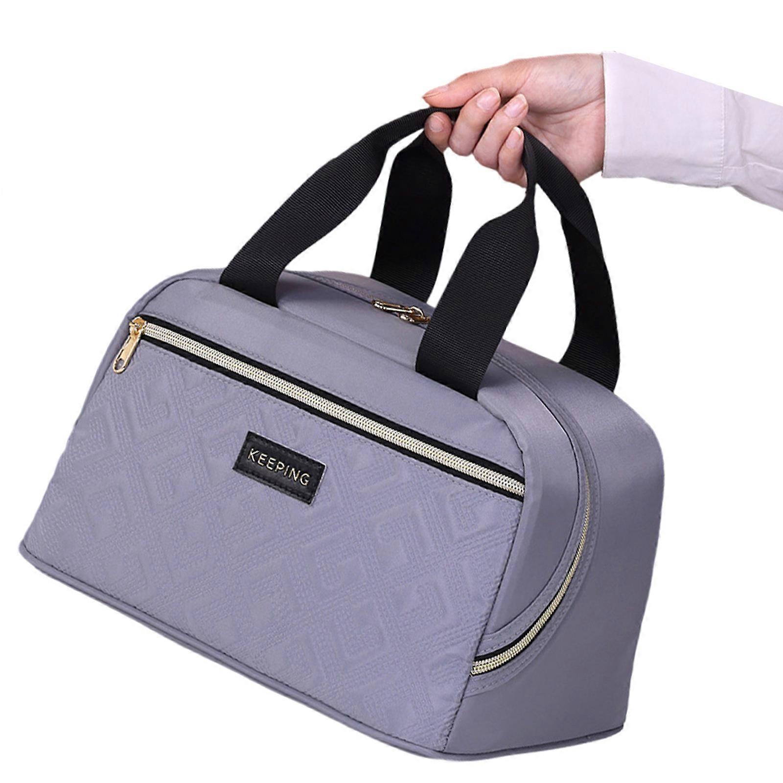Multipurpose Portable Lunch Bag Offering Excellent Thermal Insulation Lunch Handbag For Picnics Work Or Daily Commute  Gray