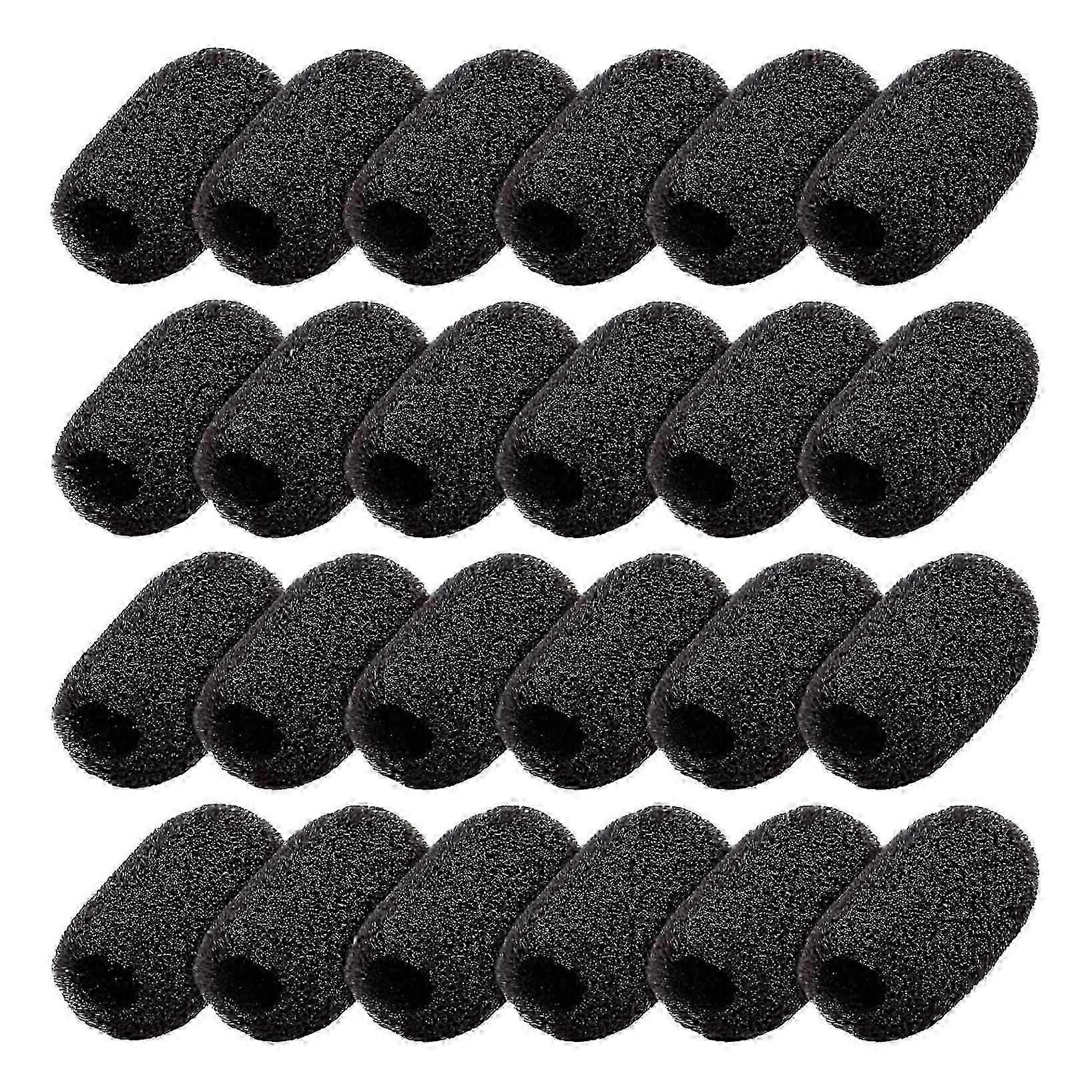 24 Pack Mini Foam Windscreen Covers for Professional Lapel Microphone Headset Protection and Noise Reduction