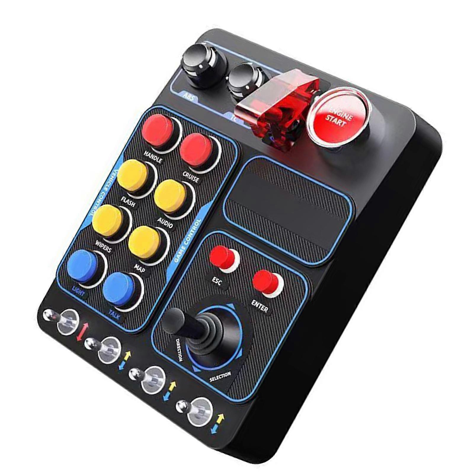 CB1 Central Controller Europe Truck Racing Emulator for Racing Game with 30 Programmable Key and Portable Design Black Multicolor