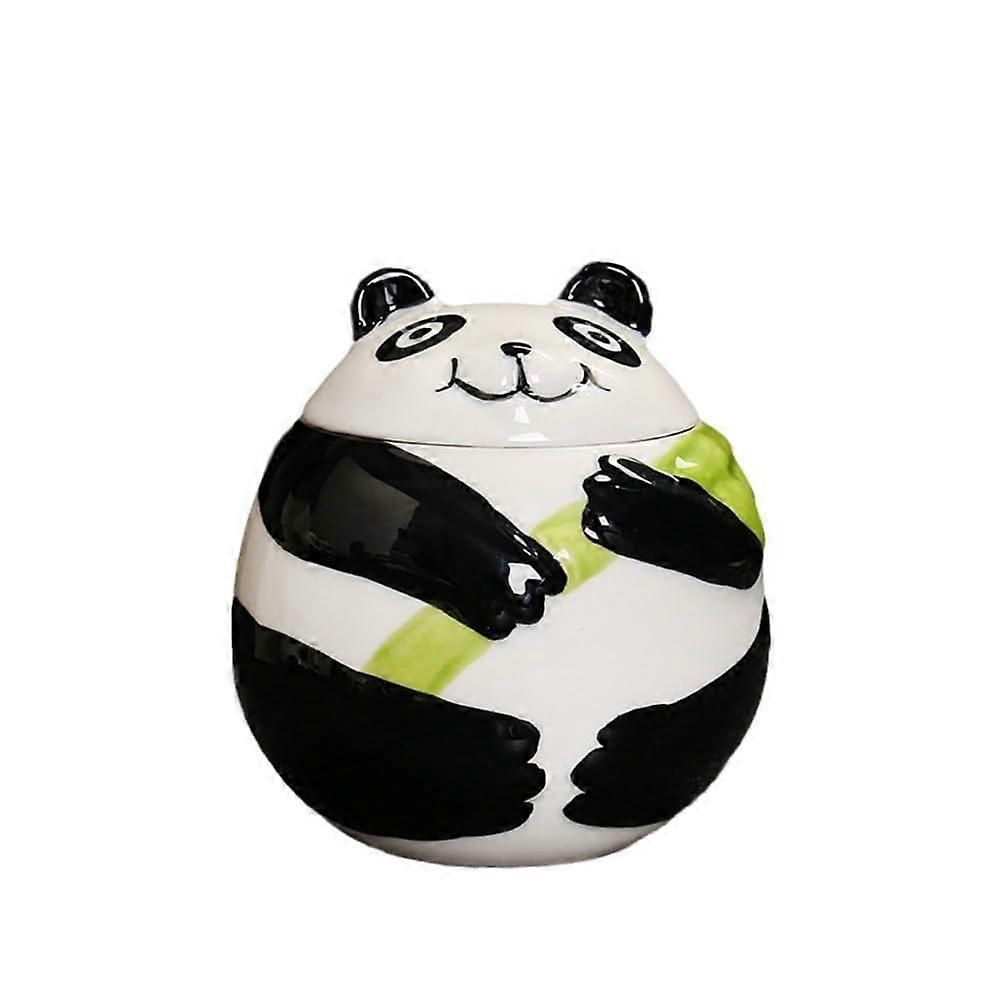 Ceramic Panda Tea Jar with Airtight Lid for Tea Coffee Herbs Sugar Storage Container
