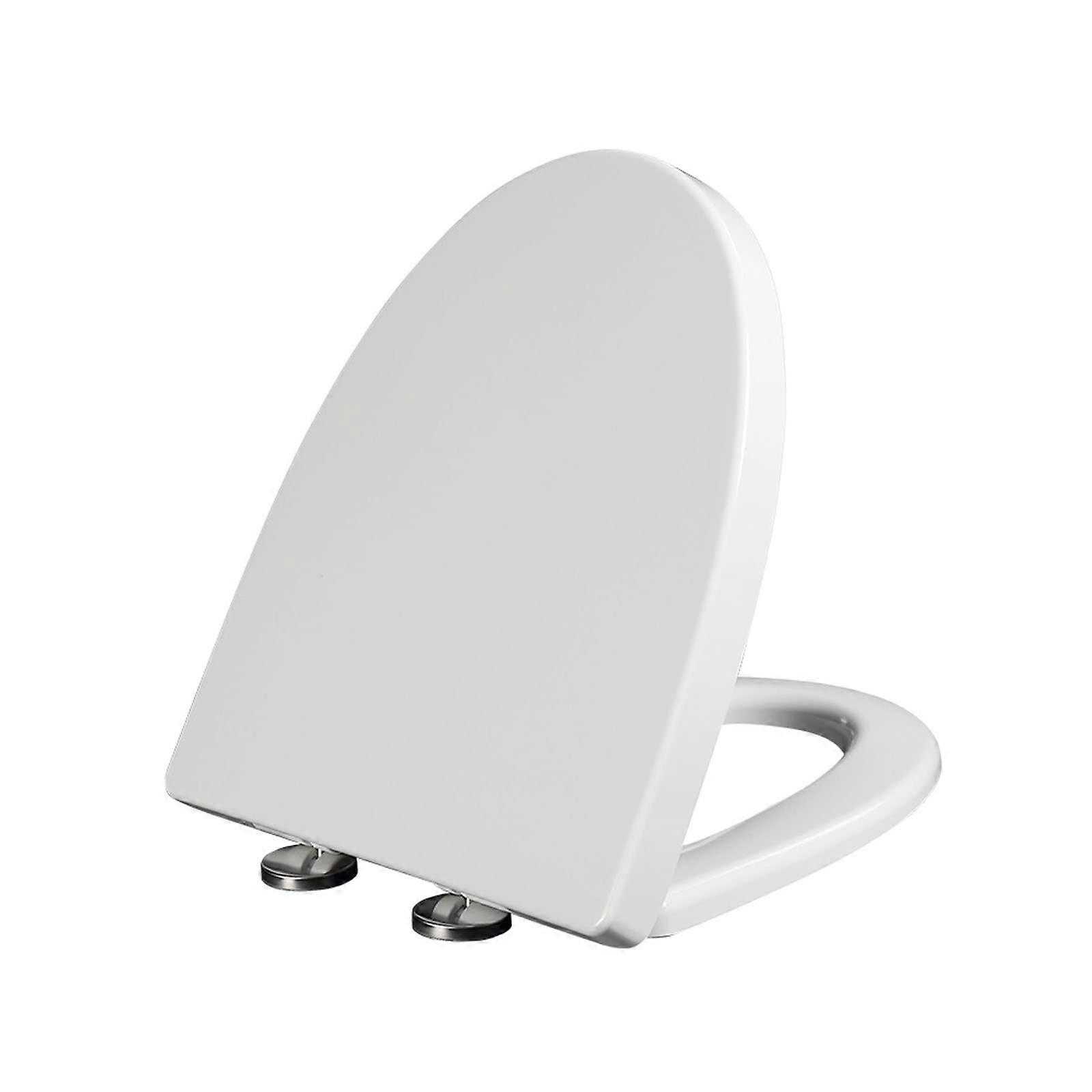 Elongated Toilet Seat with Slow Close Lid, Removable Easy Clean PP, Fits Oval Toilets, White