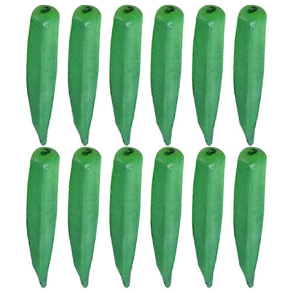 Realistic Fake Okra Artificial Vegetable for Decor 48Pcs Pack
