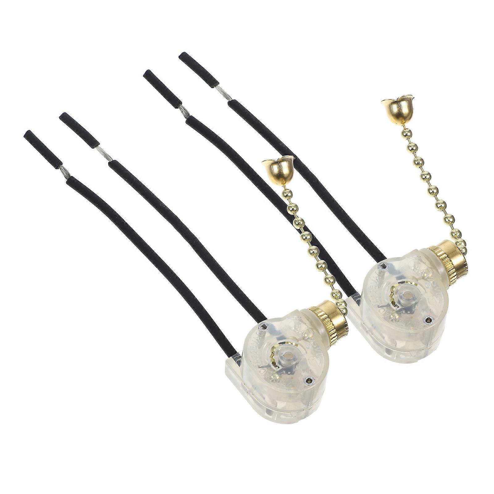 Silent Pull Cord Light Switch for Home Use Durable Plastic and Nickel Plated Copper 2 Pieces