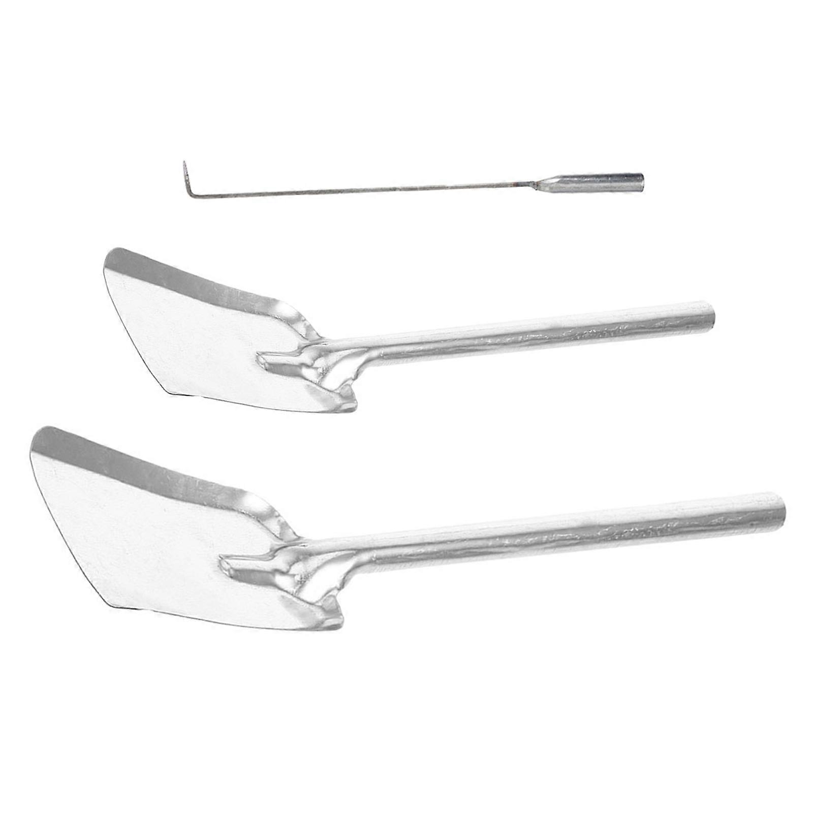 Wall Fireplace Tool Set for Cleaning Fireplace Ash 3Pcs Silver