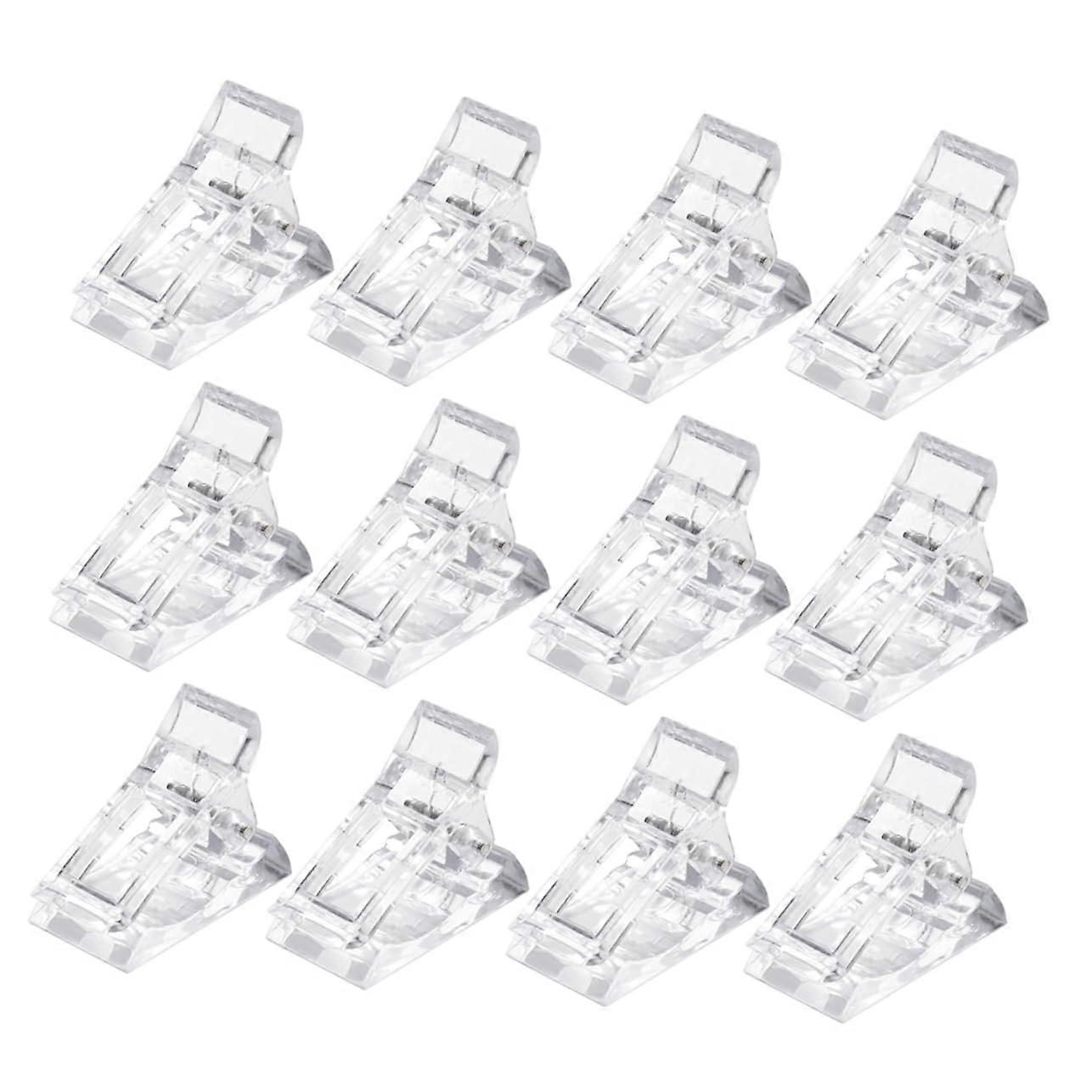 12pcs Nail Tip Clips for Acrylic Extensions with Secure Hold and Precise Shaping for Beginners