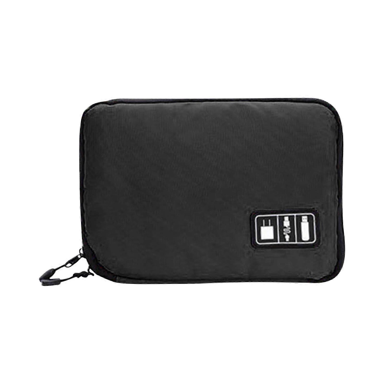 Cailmei Digital Bag Multi-Function Data Cable Storage Bag Mobile Power Headset Storage Bag Black 24*16Cm