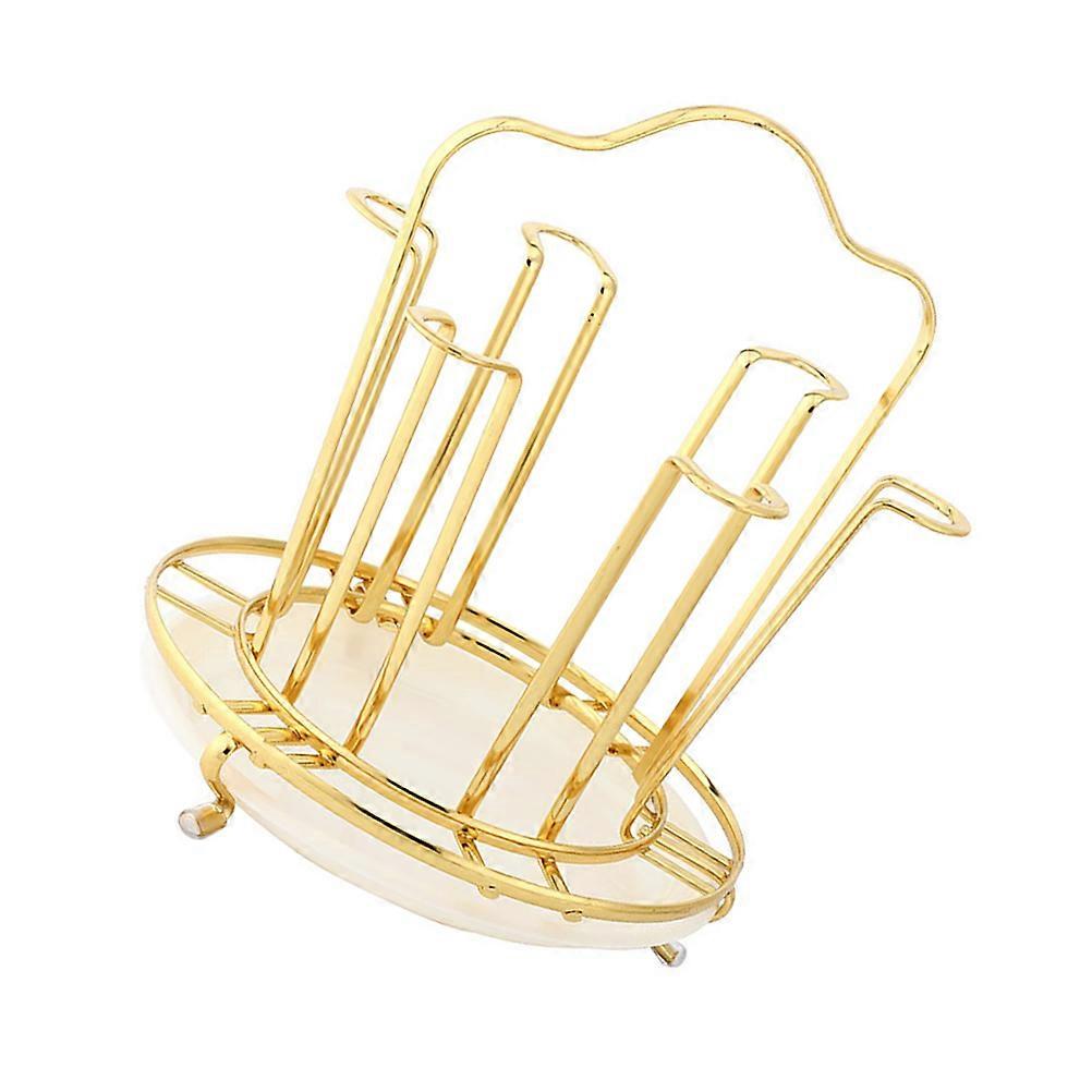 Kitchen Cup Draining Rack Metal Drainer Shelf for 2Pcs Practical Use