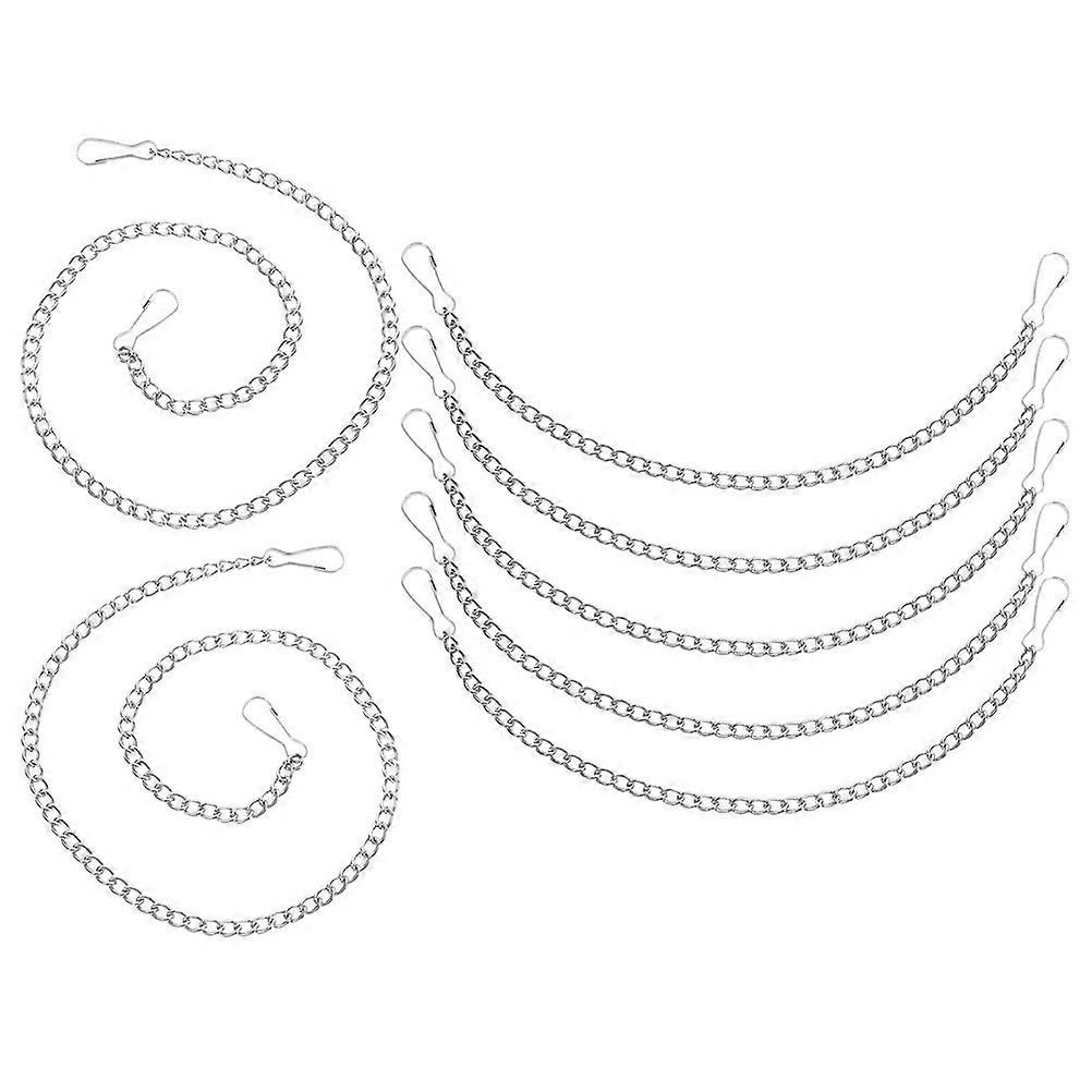 Silver Iron Picture Hanging Chain with Hooks 7Pcs for Home Display