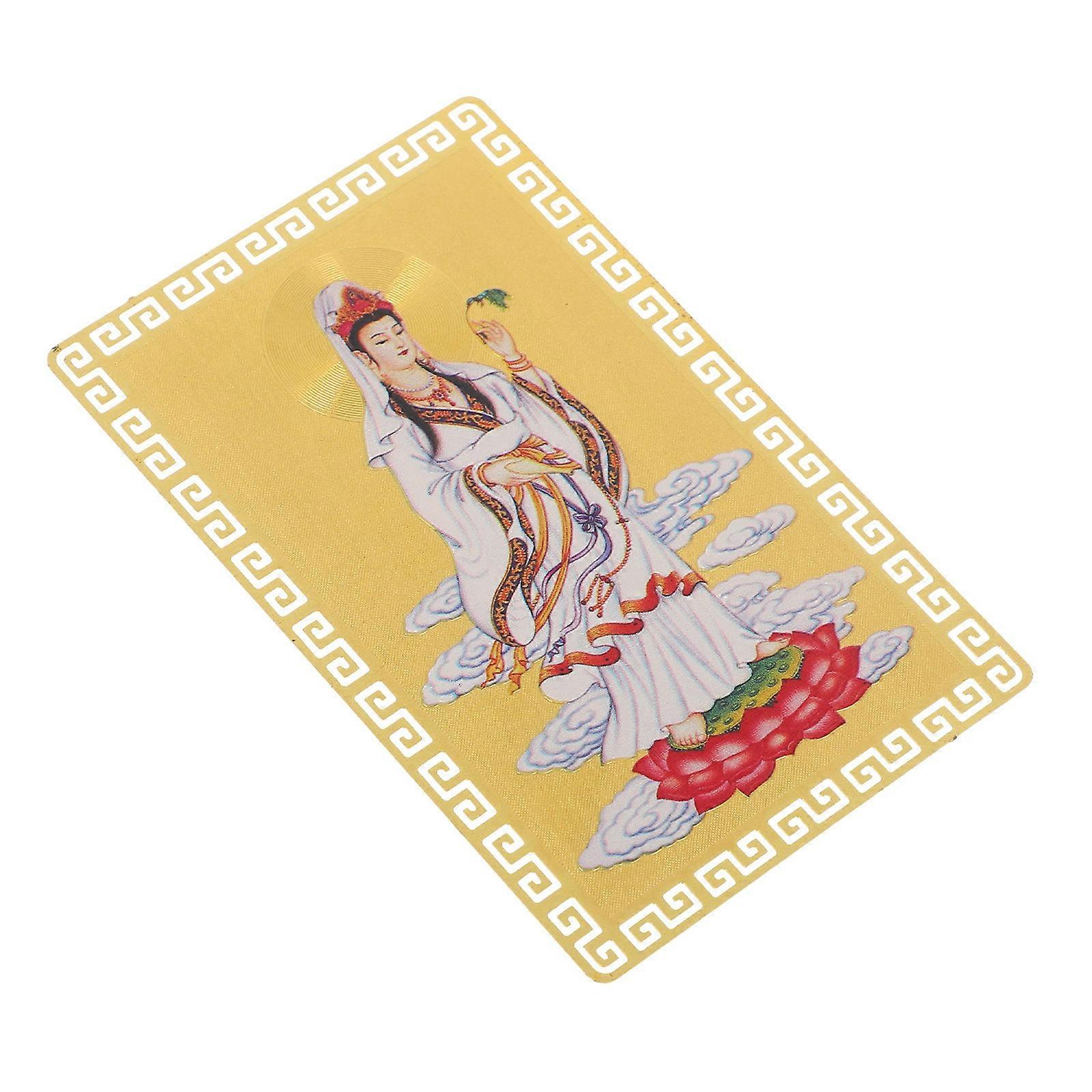 Chinese Amulet Card for Luck with Delicate Golden Copper Material