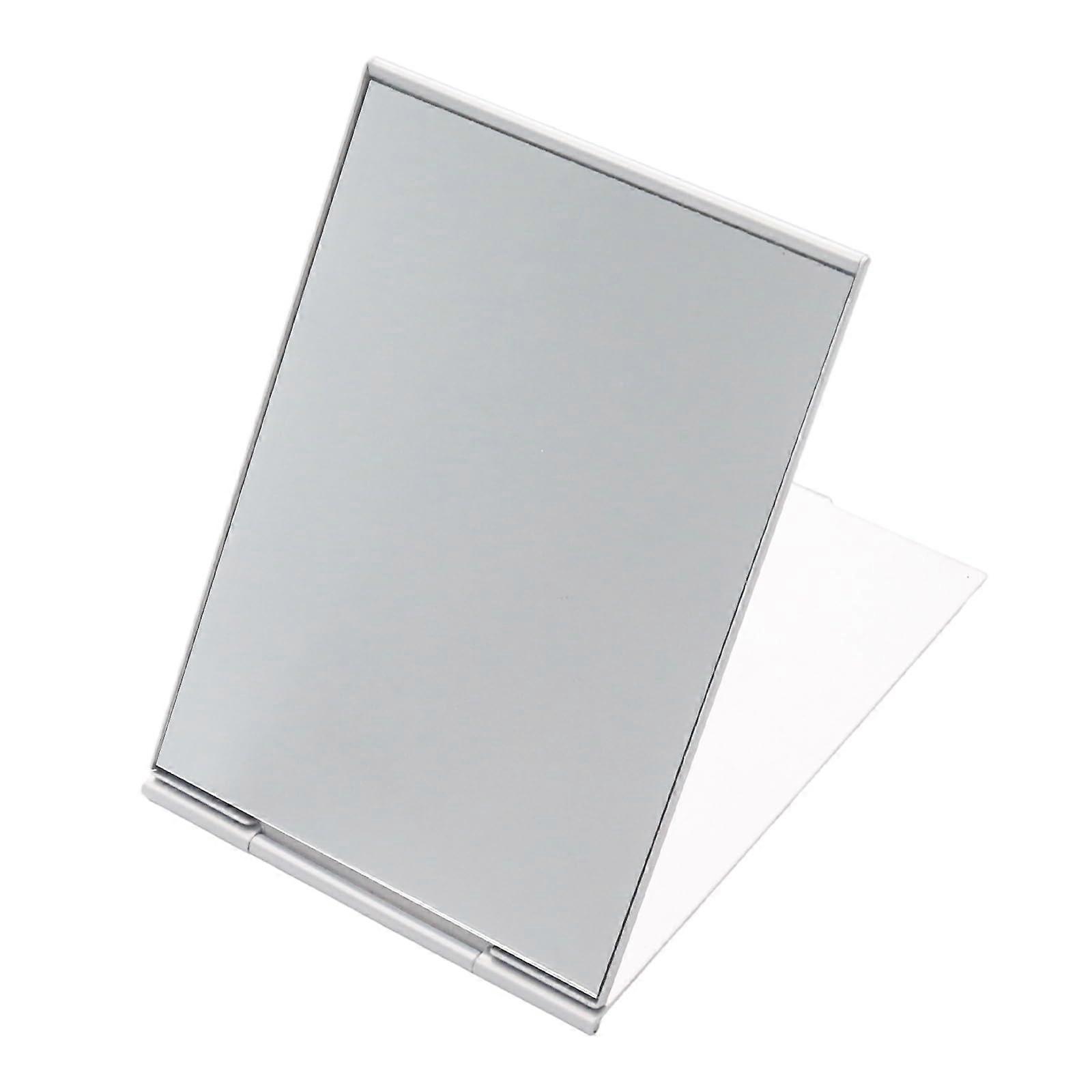Compact Folding Mirror 4.5x3in UltraSlim Aluminum Shell with 320° Rotation for Travel