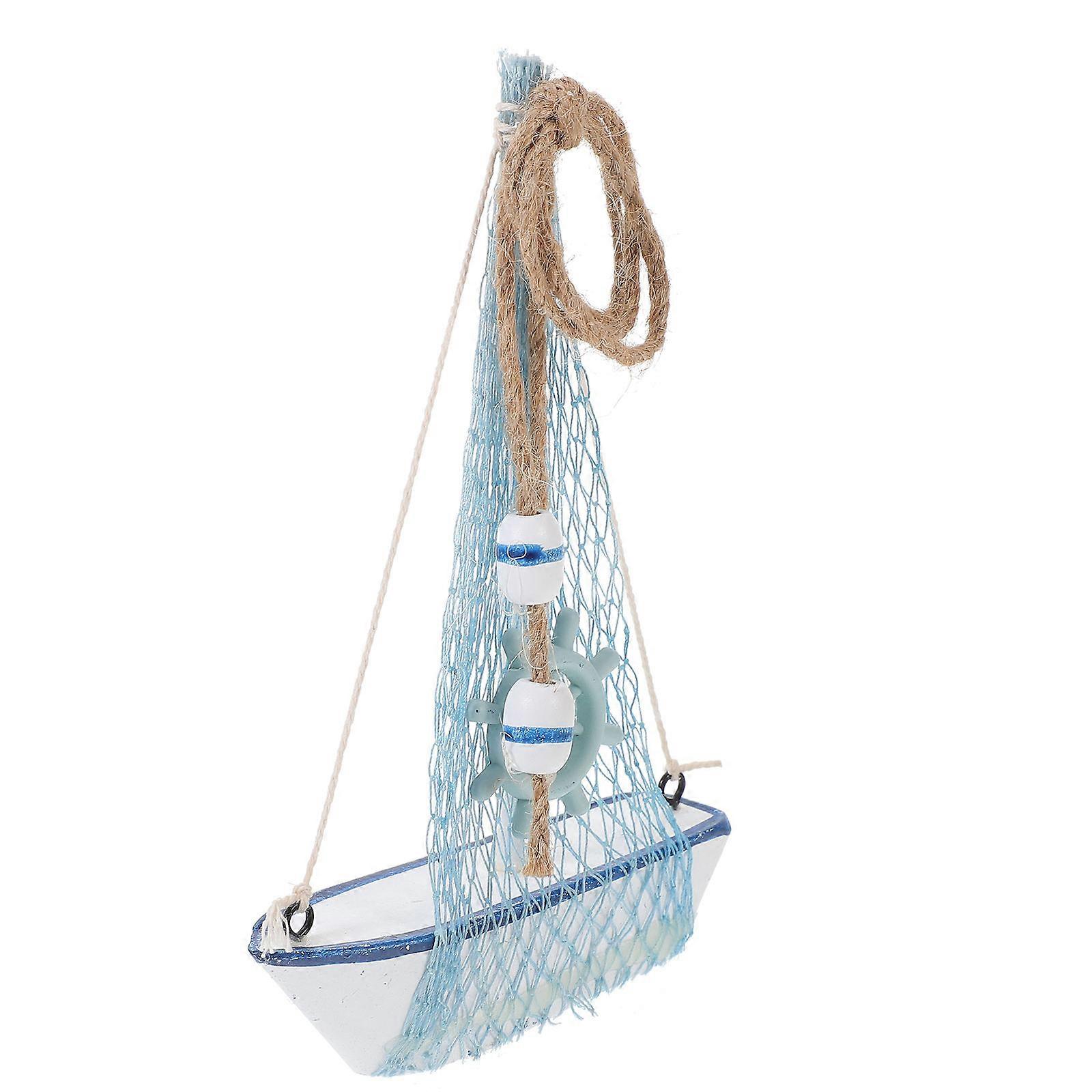 Wooden Sailboat Model for Decoration with Assorted Colors